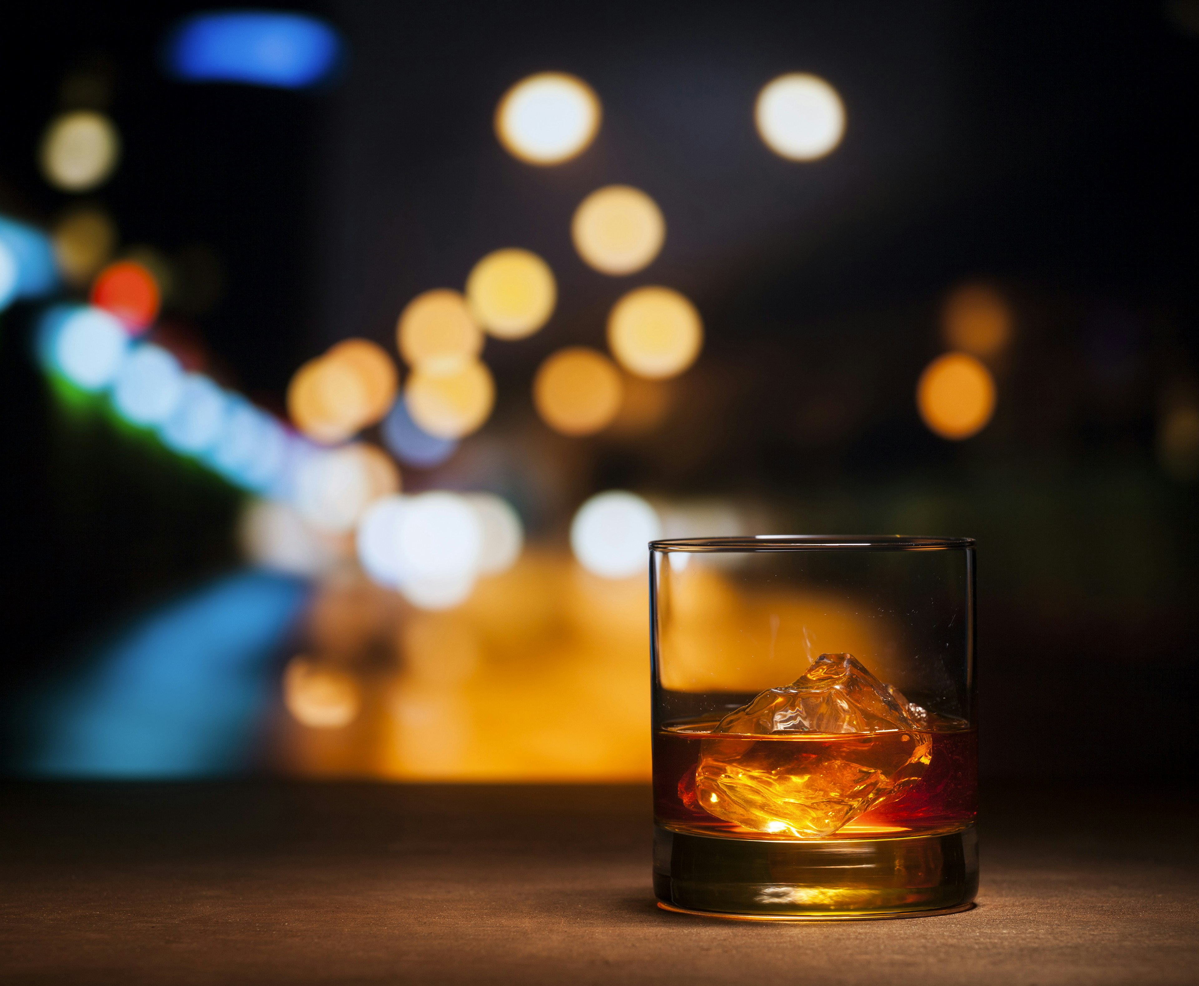 Whisky in night background aged, party, single malt