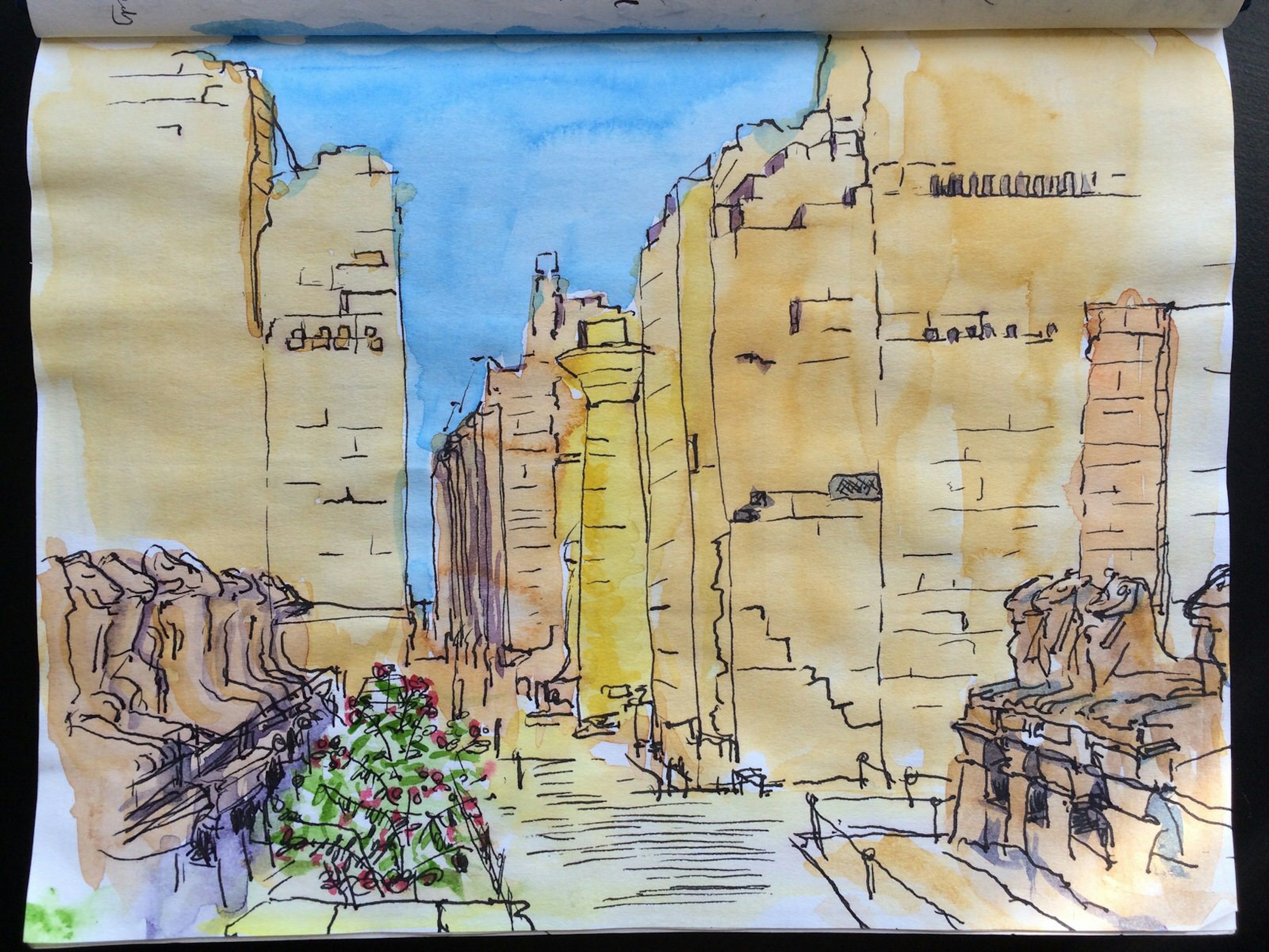 Sketch of Karnak, Luxor, Egypt