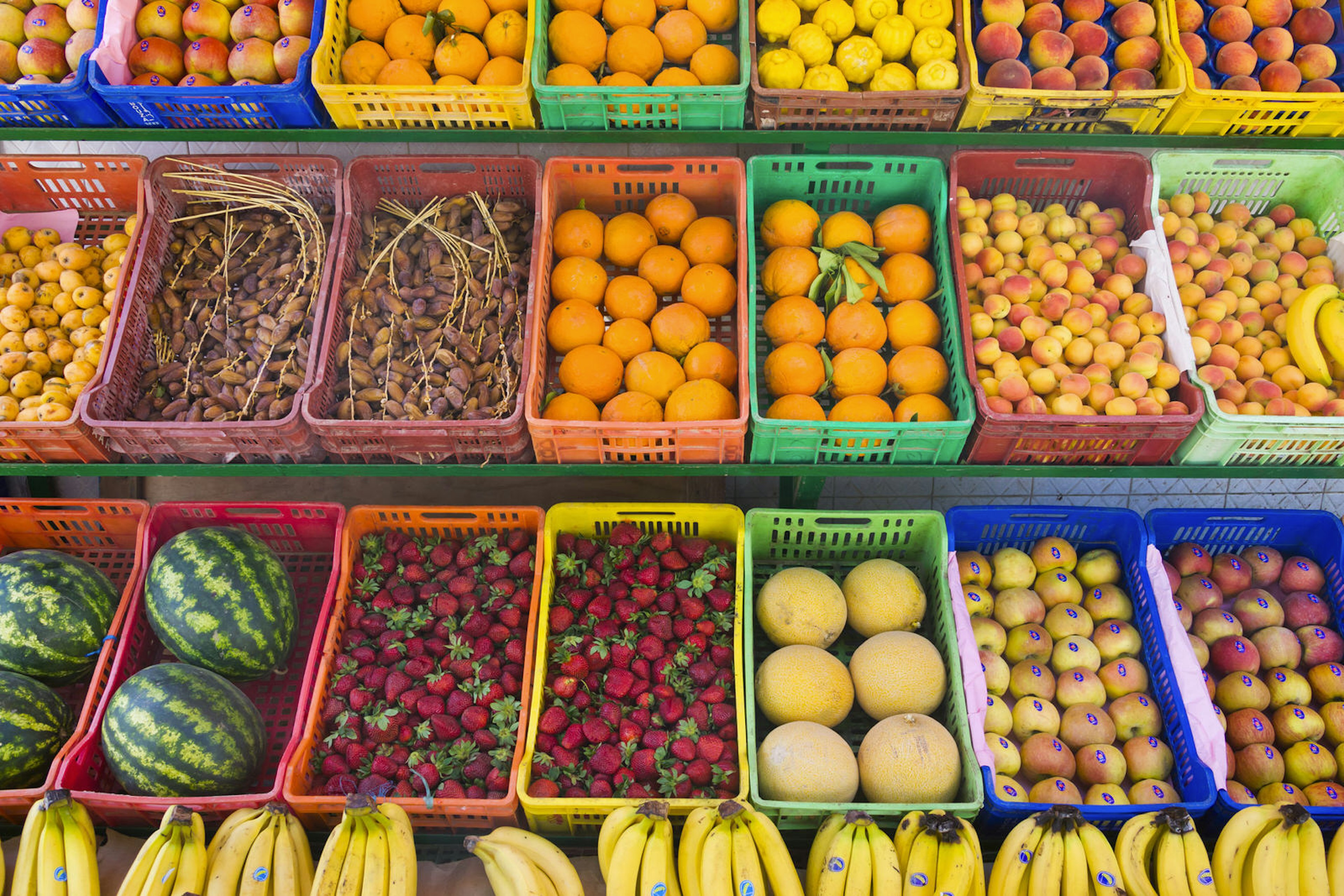 Fruit for sale at the market in Hammamet, Tunisia