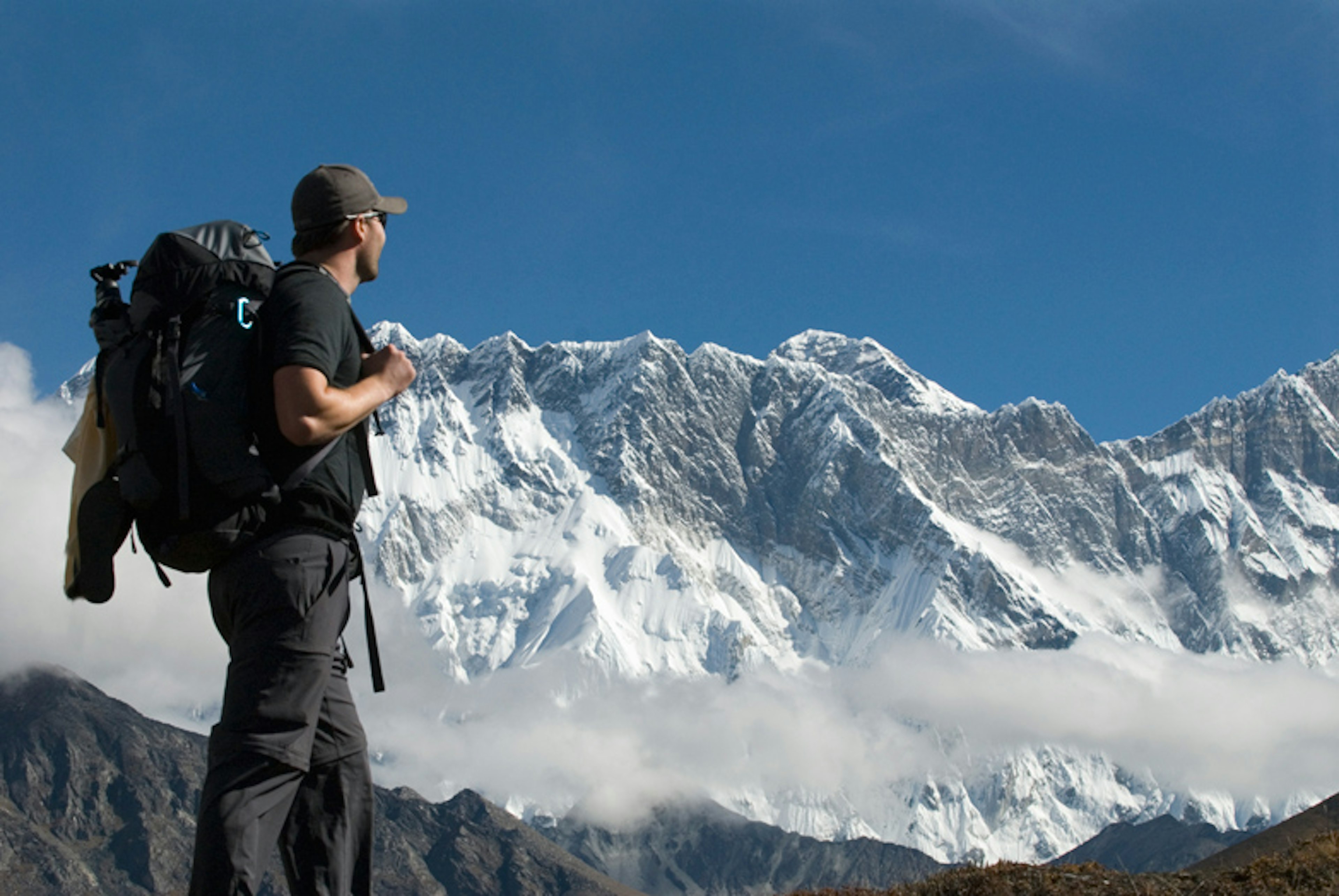 Man hiking in the Himalaya. Image by Grant Faint / Digital Vision / Getty