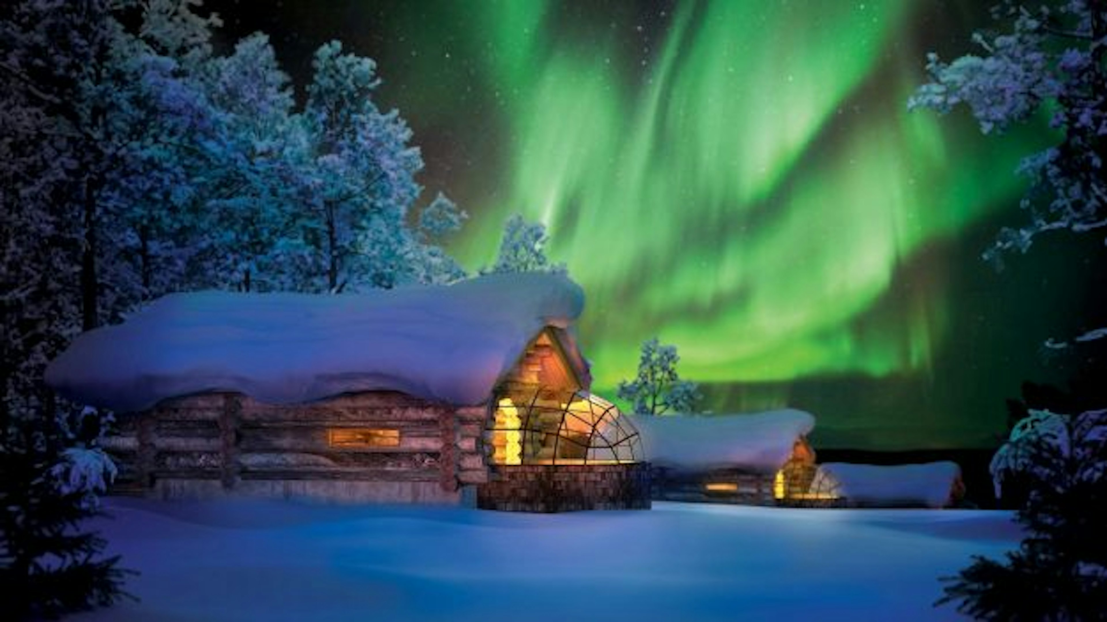 The glass igloos at Kakslauttanen Artic Resort in Finland. Image: Kakslauttanen