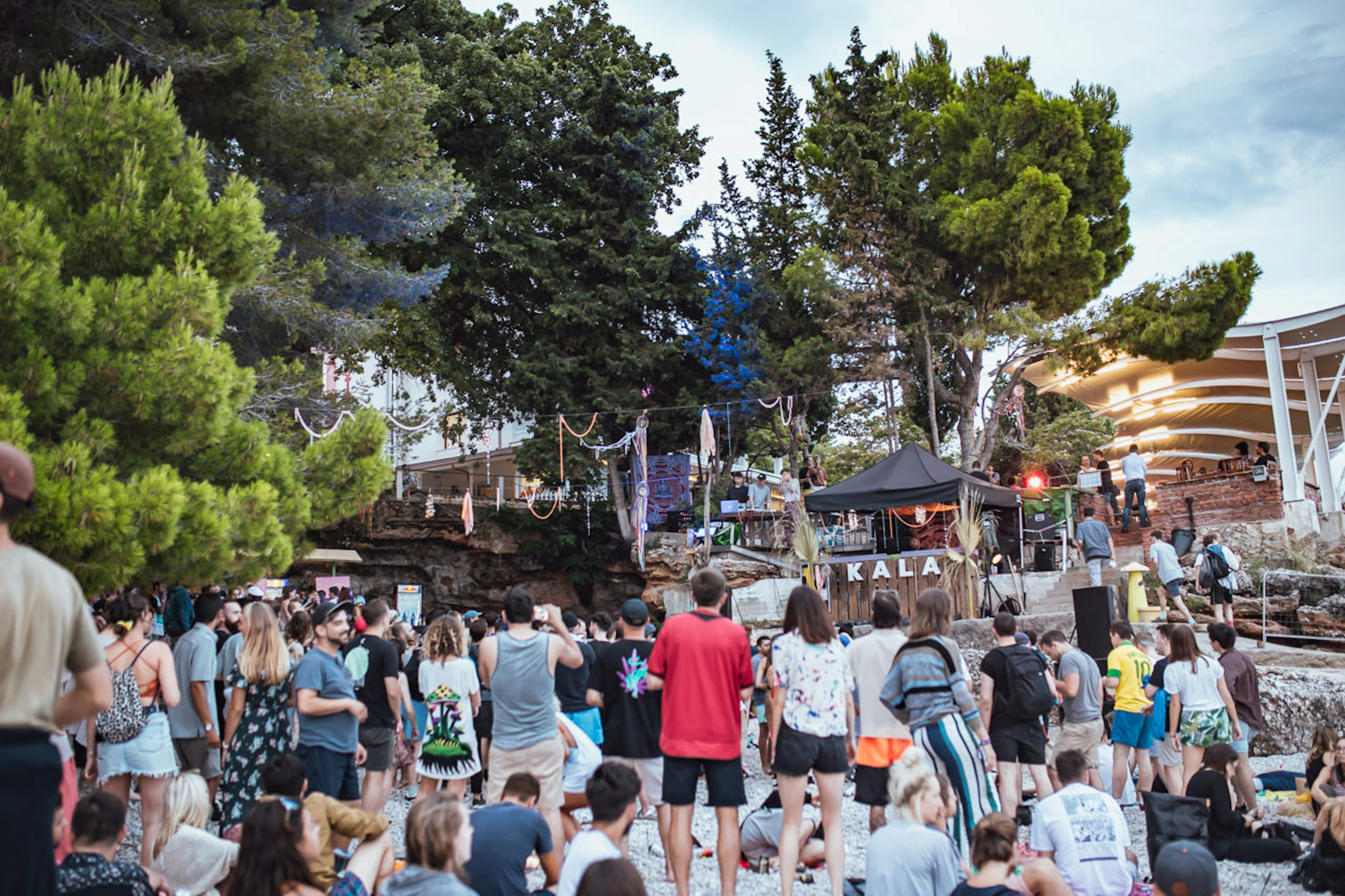 Europe music festival - people gather around a small stage at Kala in Albania © Josh Hiatt / Kala