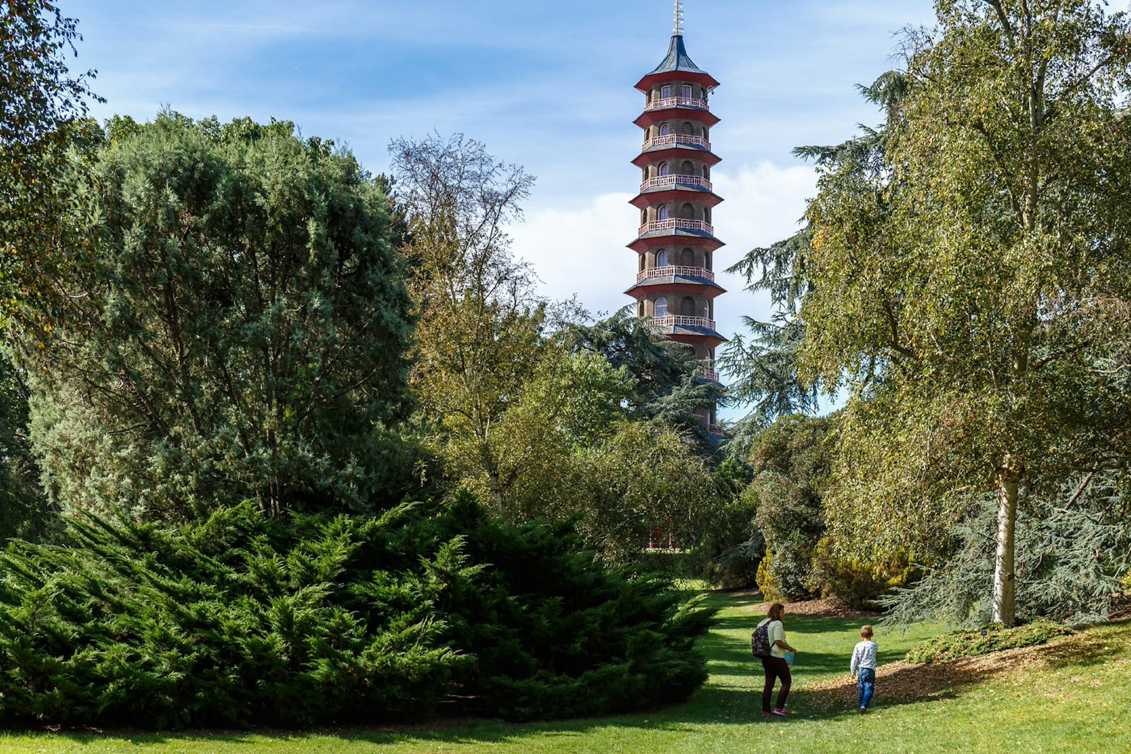 A pagoda among trees at Kew Gardens in London