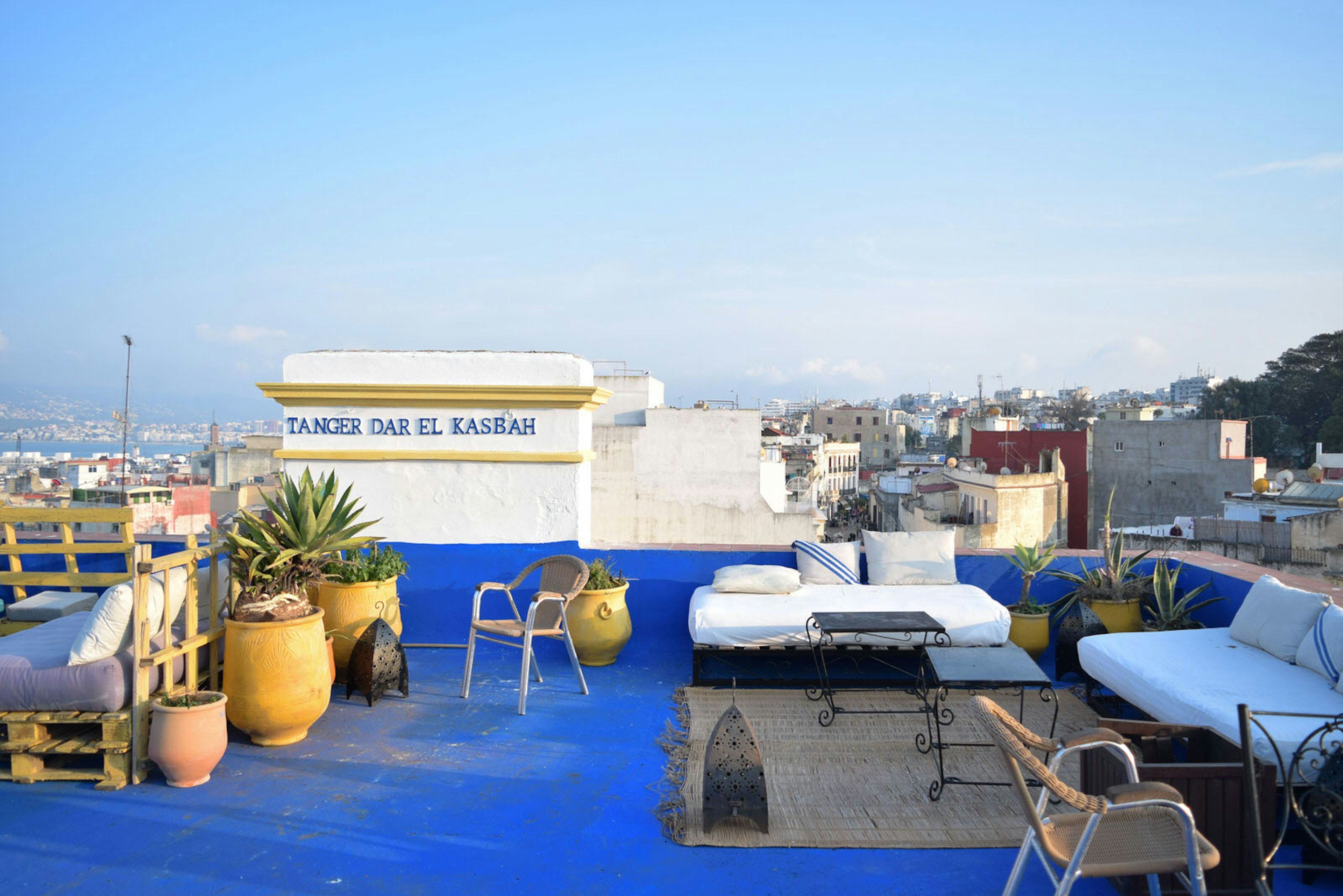 Roof terrace of Dar El Kasbah, Tangier, Morocco. Image by Jessica Cherkaoui / Lonely Planet