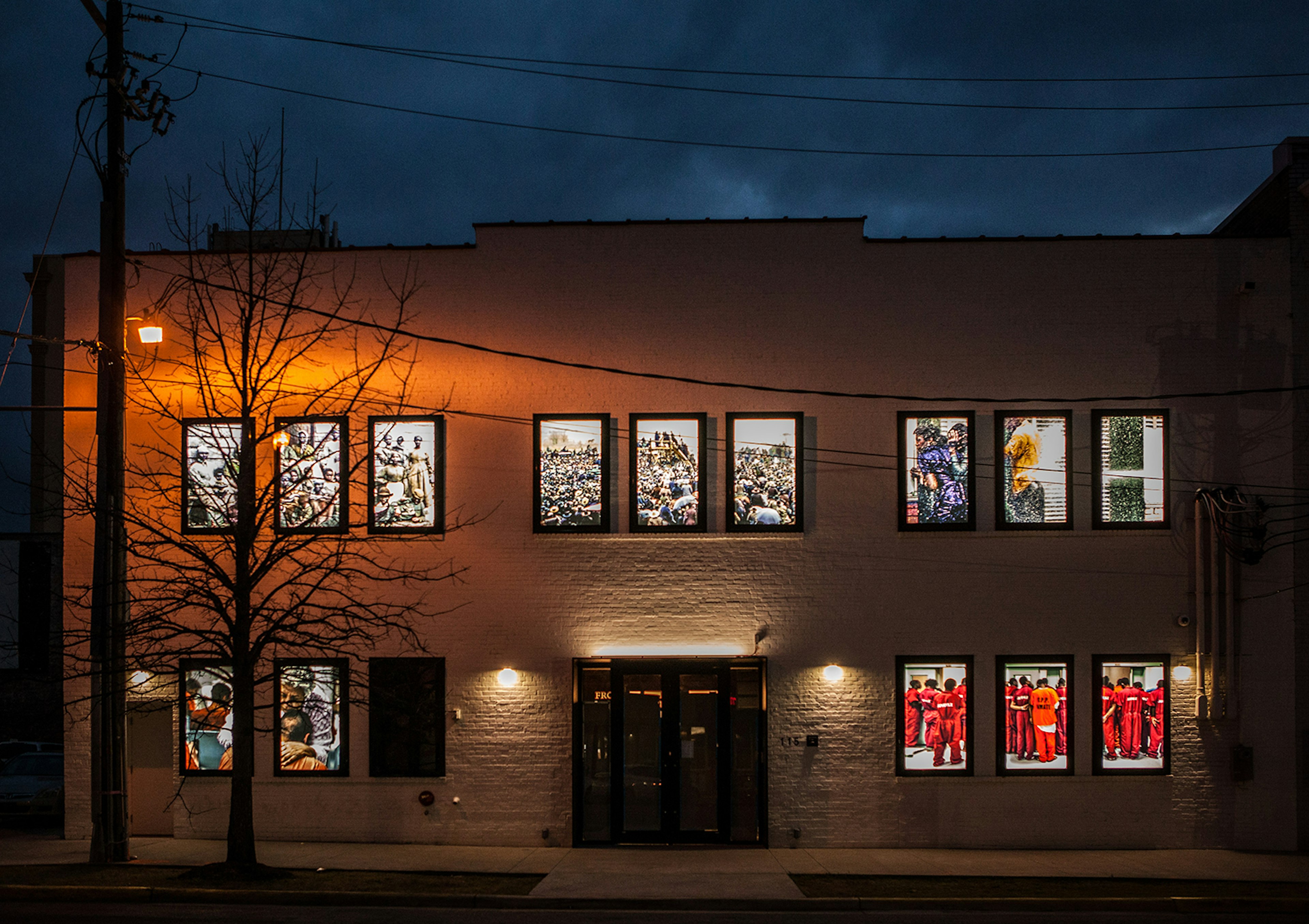 Exterior of two-story white 18th-century building in Montgomery, Alabama © Equal Justice Initiative / Human Pictures