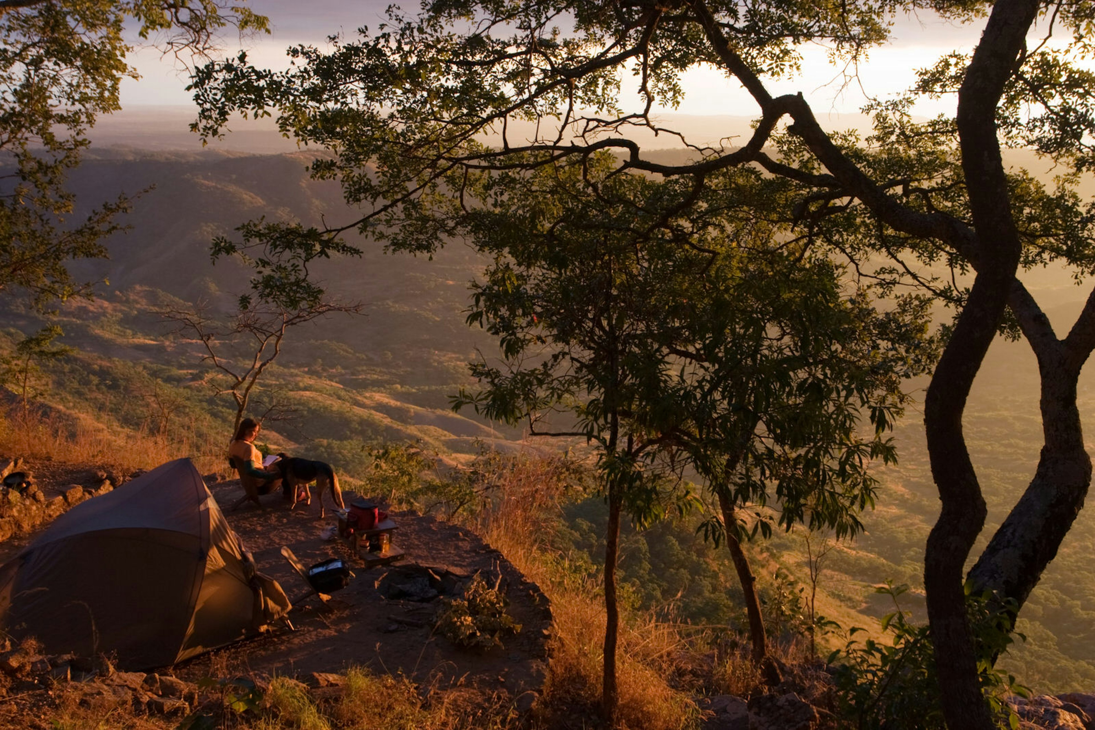 Campsite with a view at Mushroom Farm near Livingstonia, Malawi