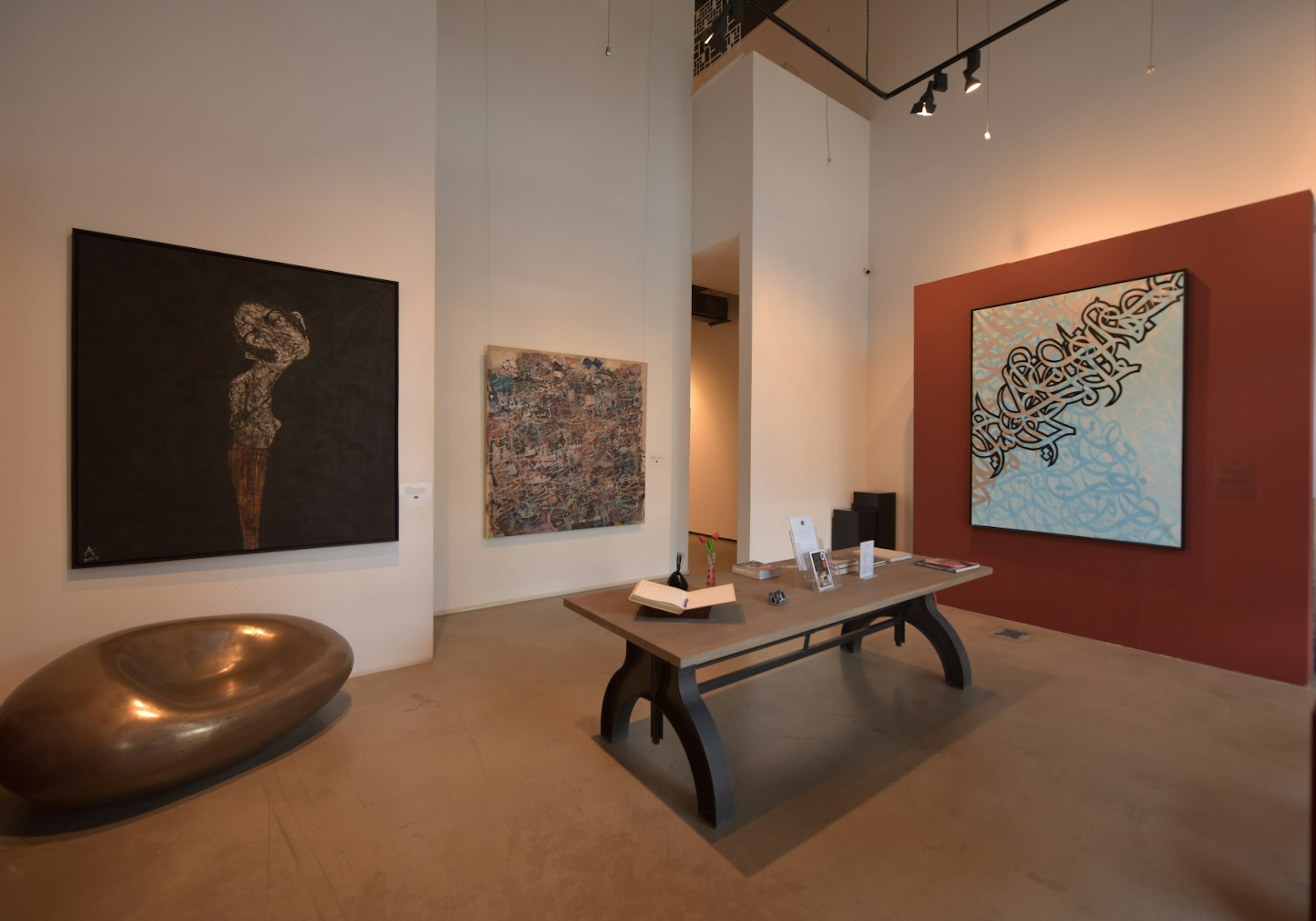 Art works on display at Naila Art Gallery, Riyadh, Saudi Arabia