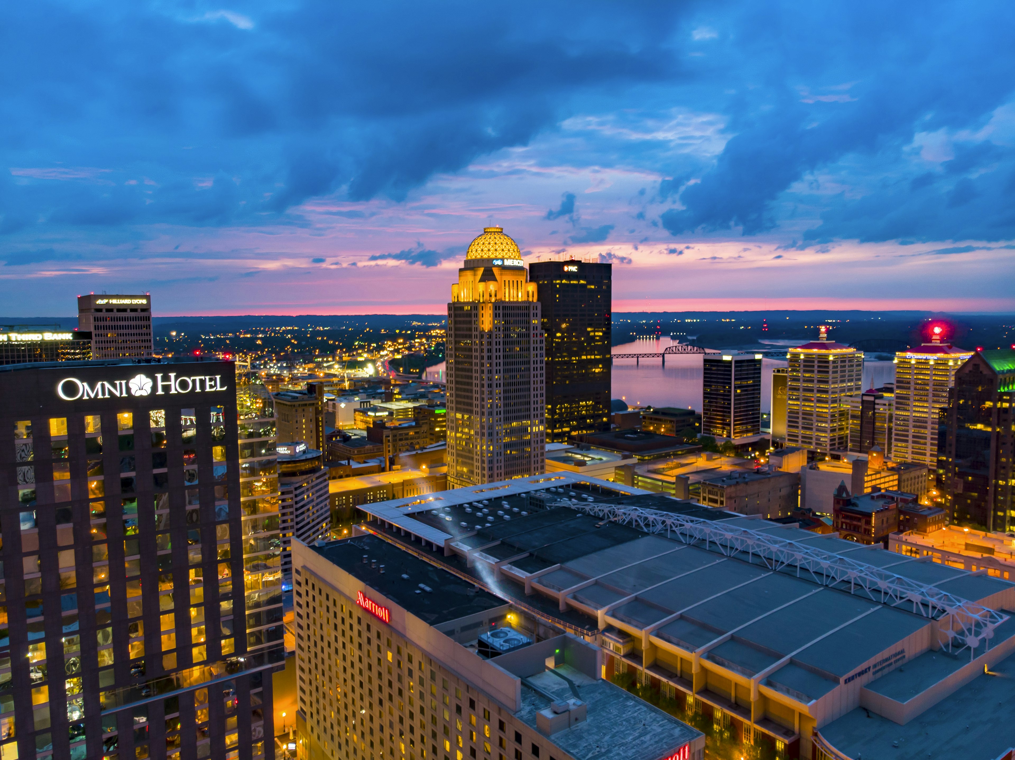 Louisville at dusk. Photo courtesy of Louisville Tourism.