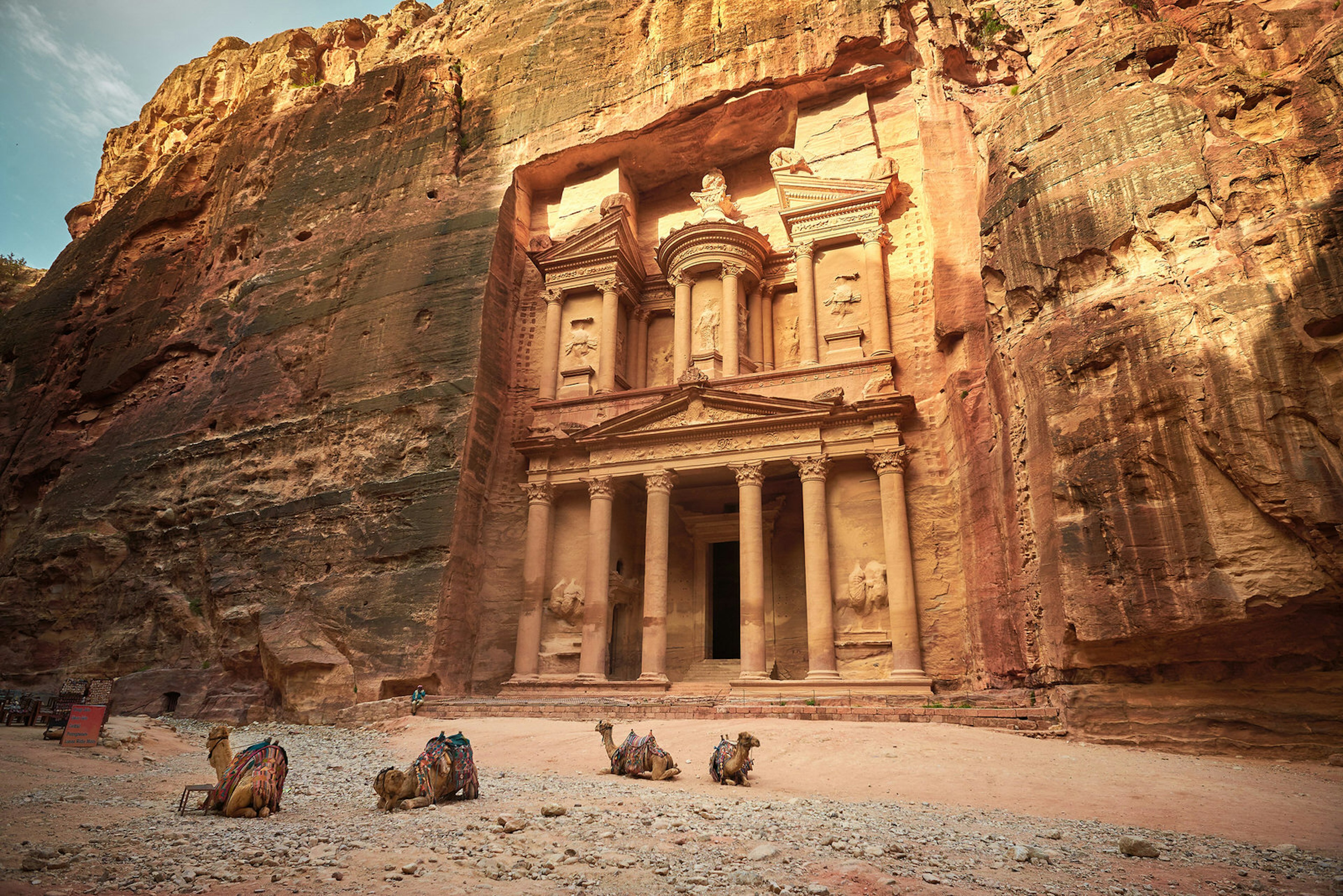 Camels in front of the Treasury, ancient city of Petra, Jordan. Image by Aleksandra H. Kossowska / Shutterstock