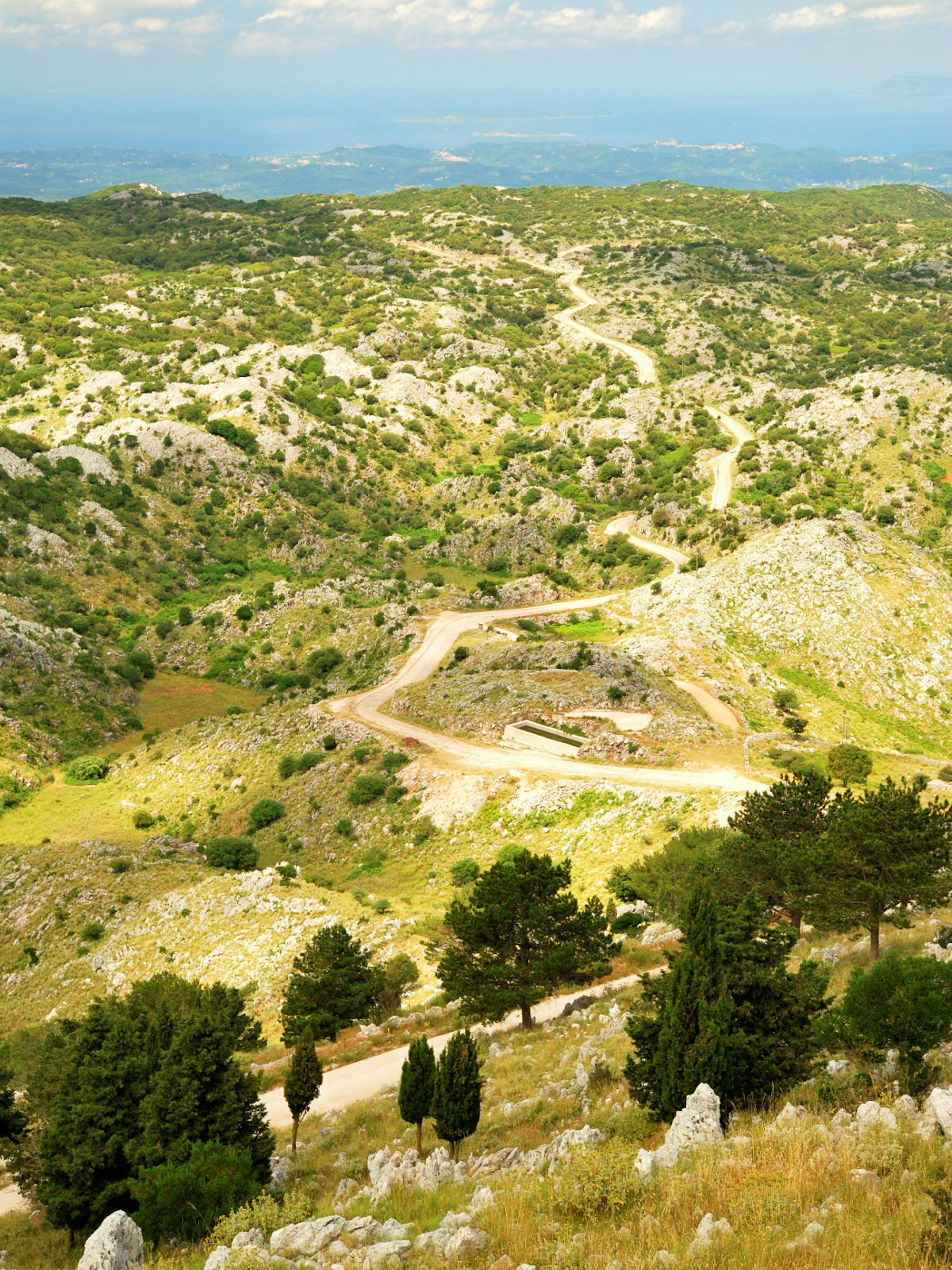 Winding road on Corfu's Mt Pantokrator © balounm / Shutterstock