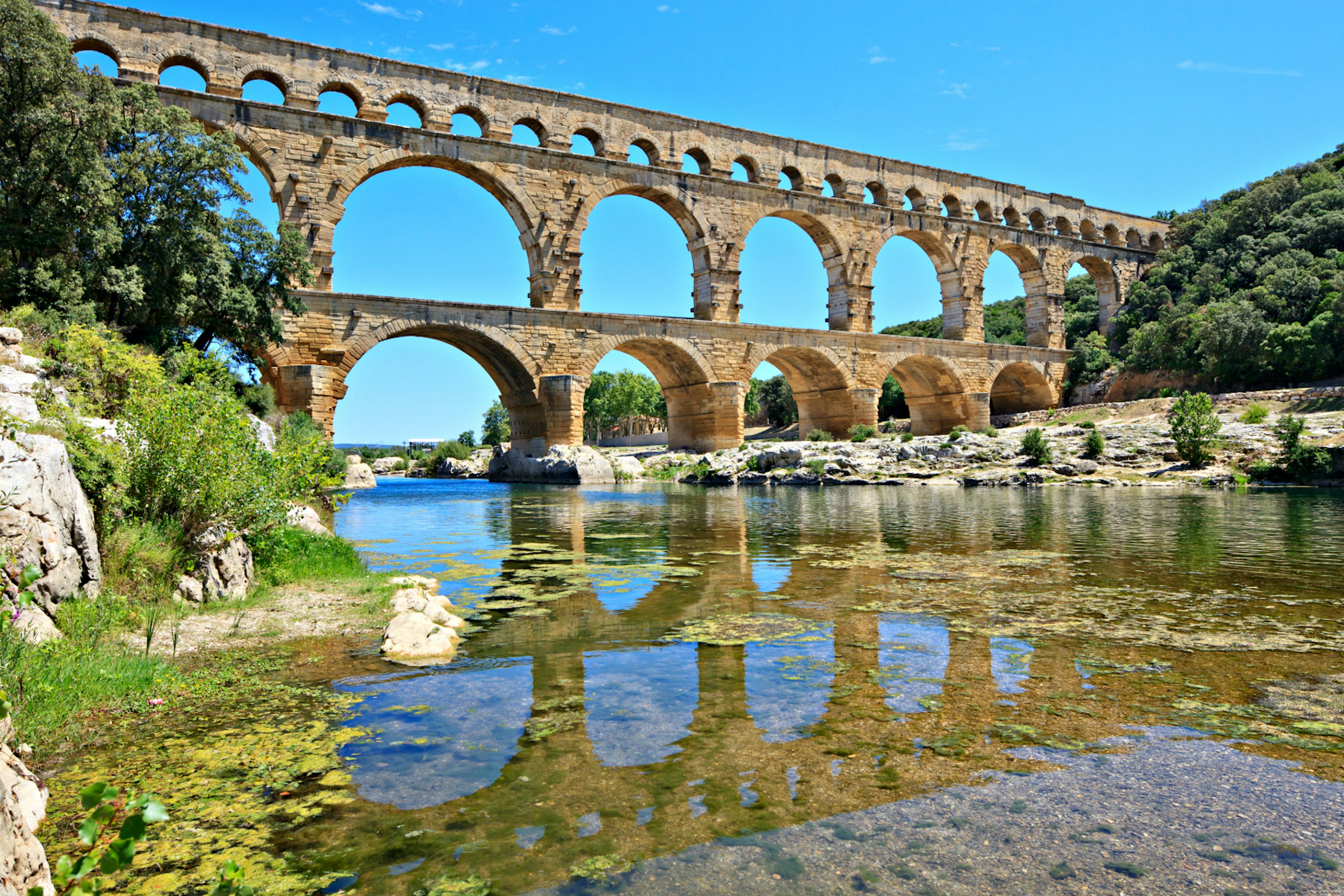 The impressive Pont du Gard aqueduct