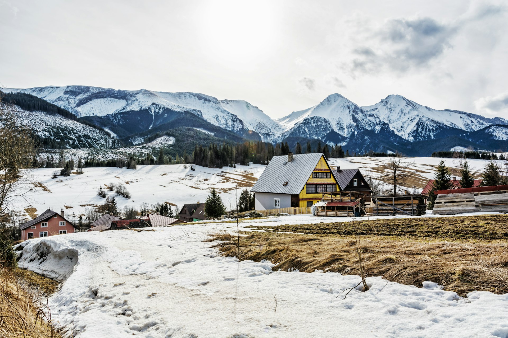 Traditional folk architecture in the village of Ž徱, Belianske Tatras, Slovakia