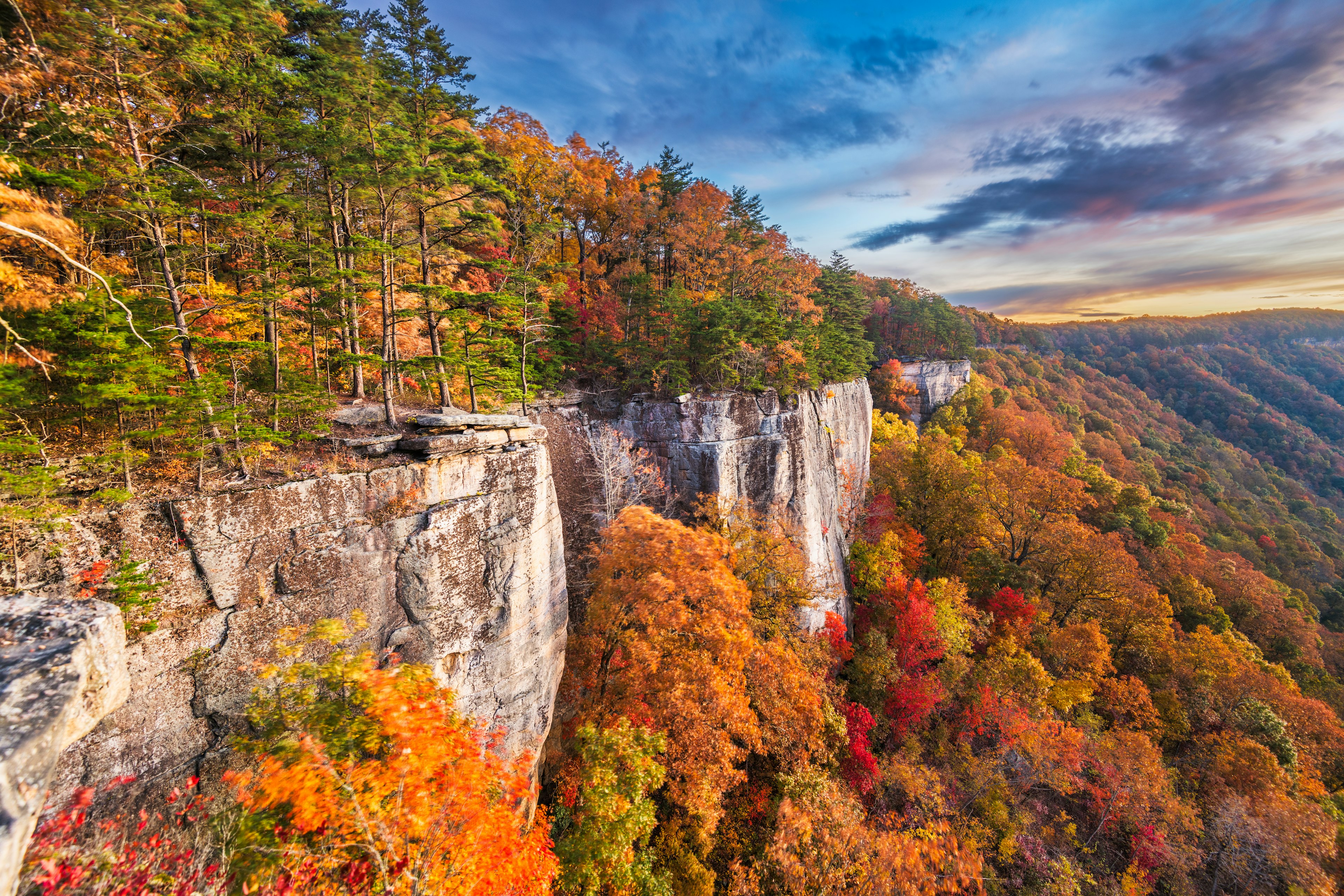 Vivid fall colors in West Virginia's New River Gorge