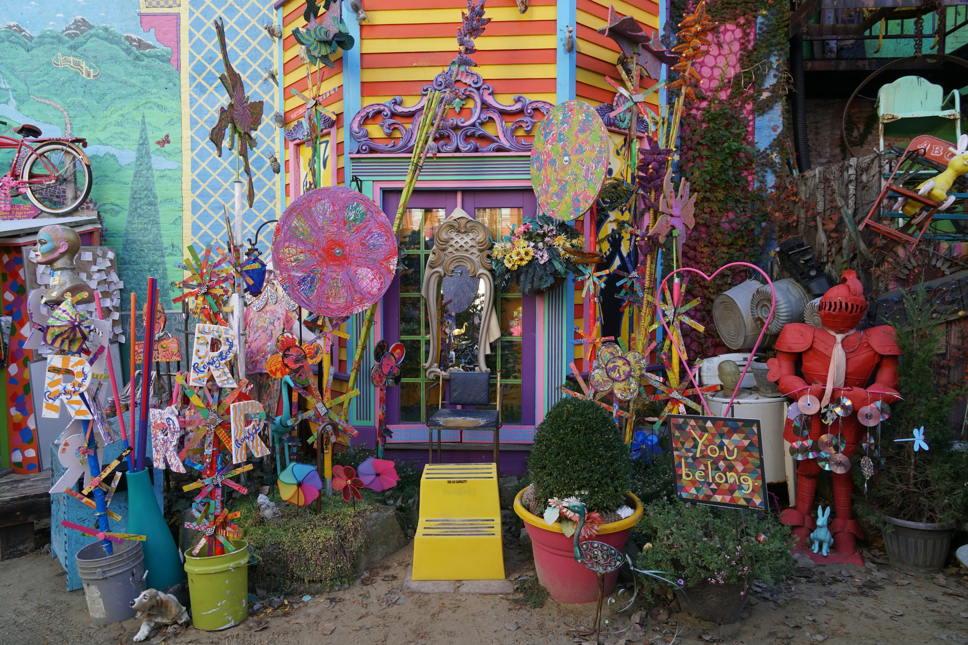 Randyland is a popular free attraction, a flamboyant outdoor extravaganza of random junk as pop art in the artist's backyard, Pittsburgh