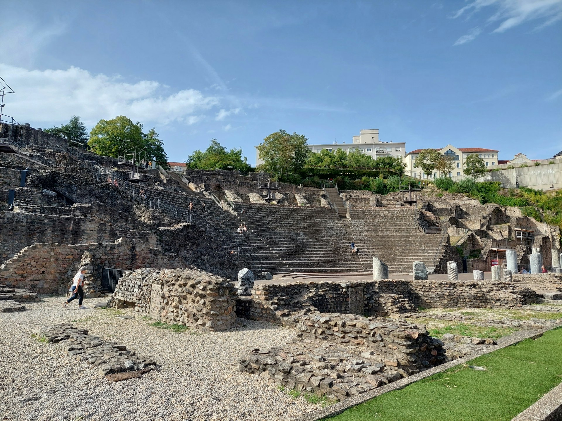 Remains of ancient Roman theatre on Fourviere Hill in Lyon, France