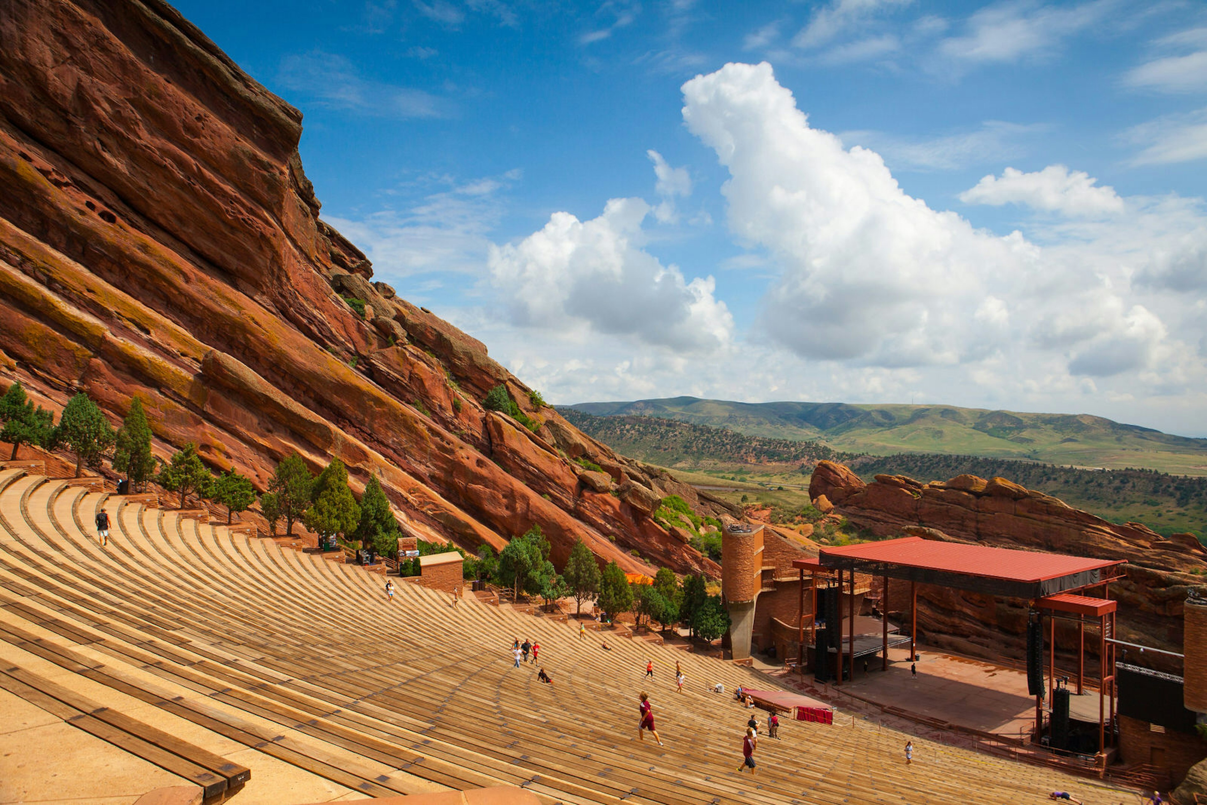 Red Rocks Amphitheatre, a concert venue built into a rocky hilltop