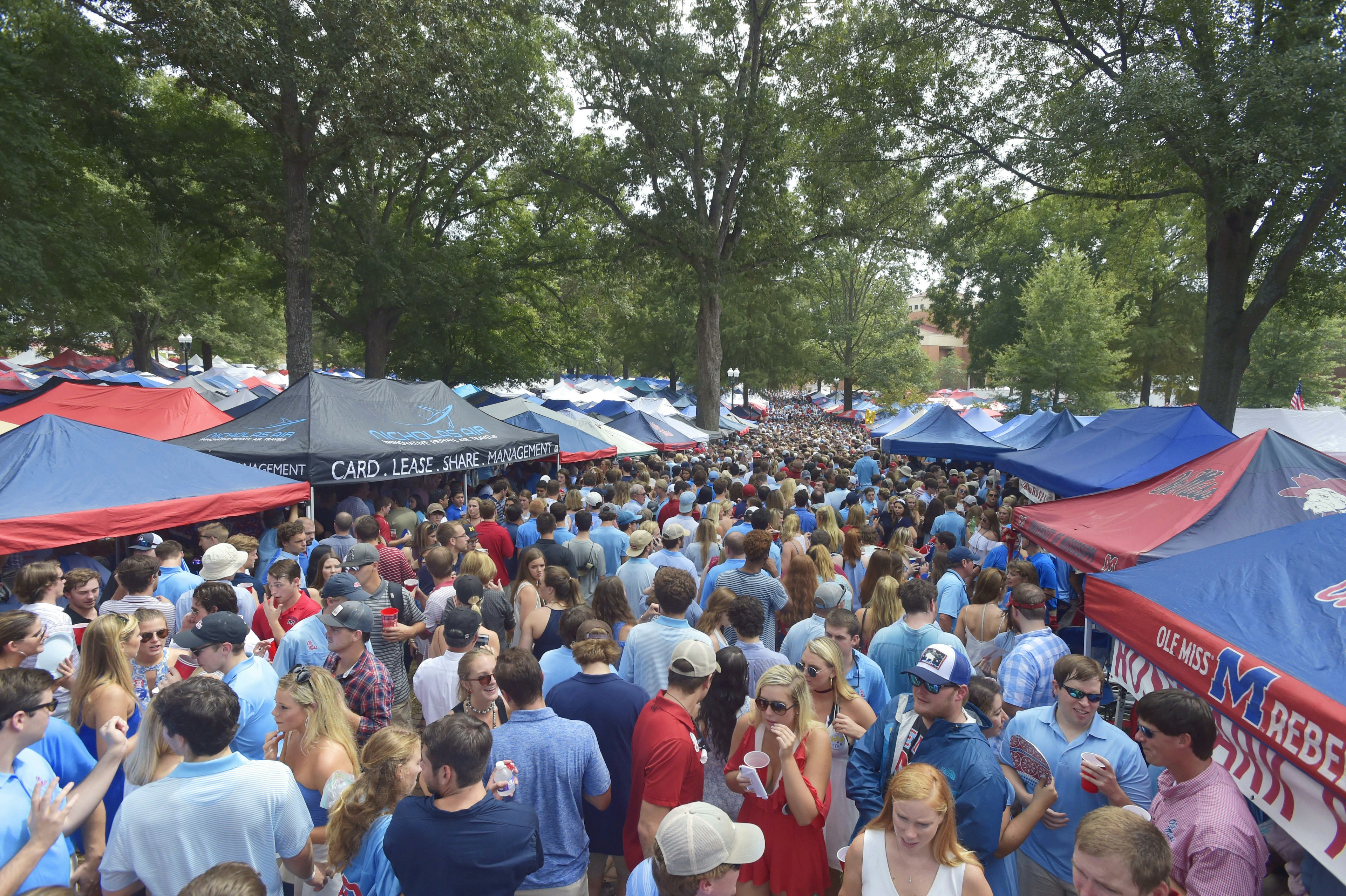 Pre-game parties at the Grove are legendary and a bucket list item for any college football fan © Austin Mcafee/CSM/REX/Shutterstock