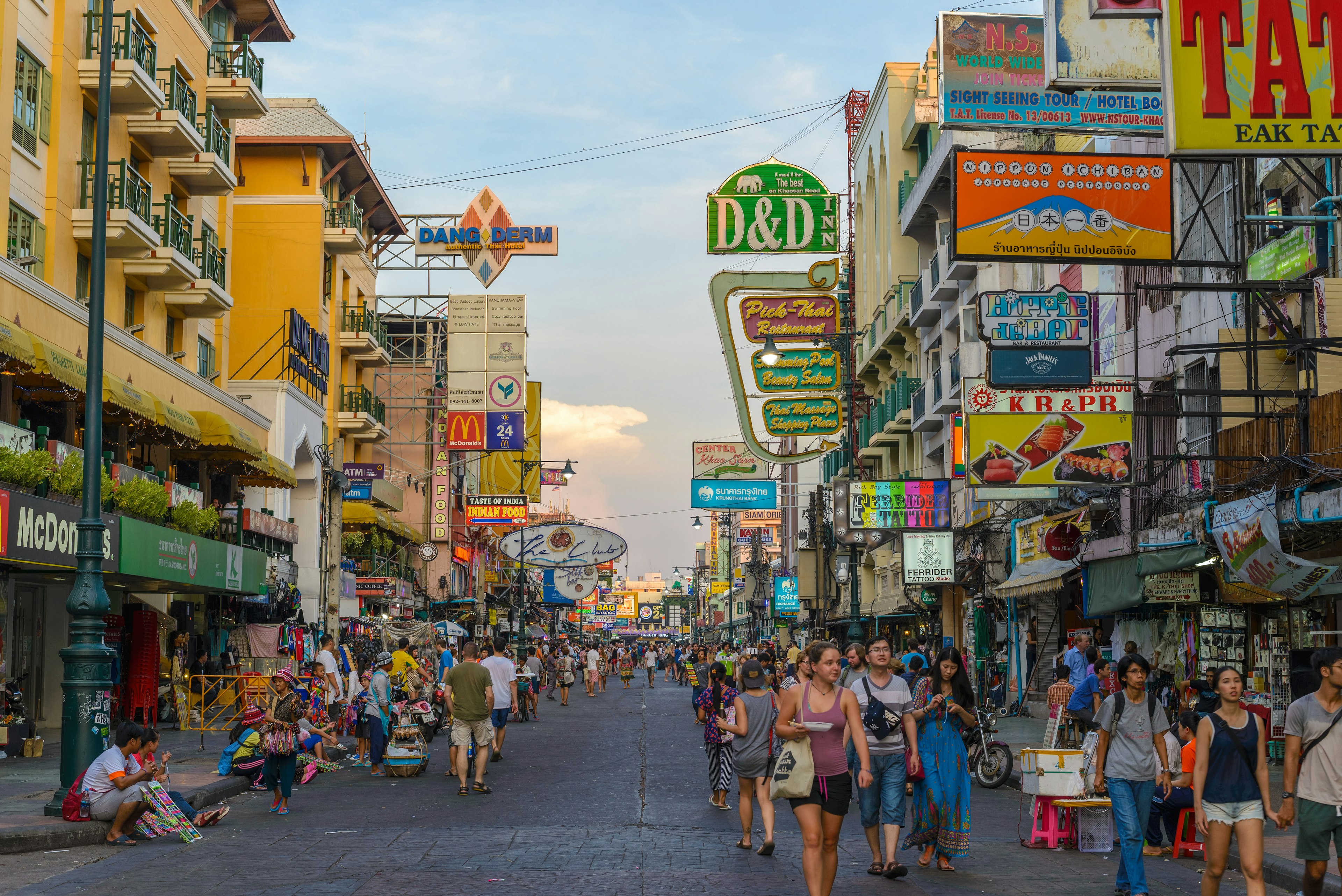 Bangkok's Khao San Road is packed with budget hotels and hostels, but don't overlook inexpensive stays away from tourist hubs. Noppasin Wongchum/Shutterstock