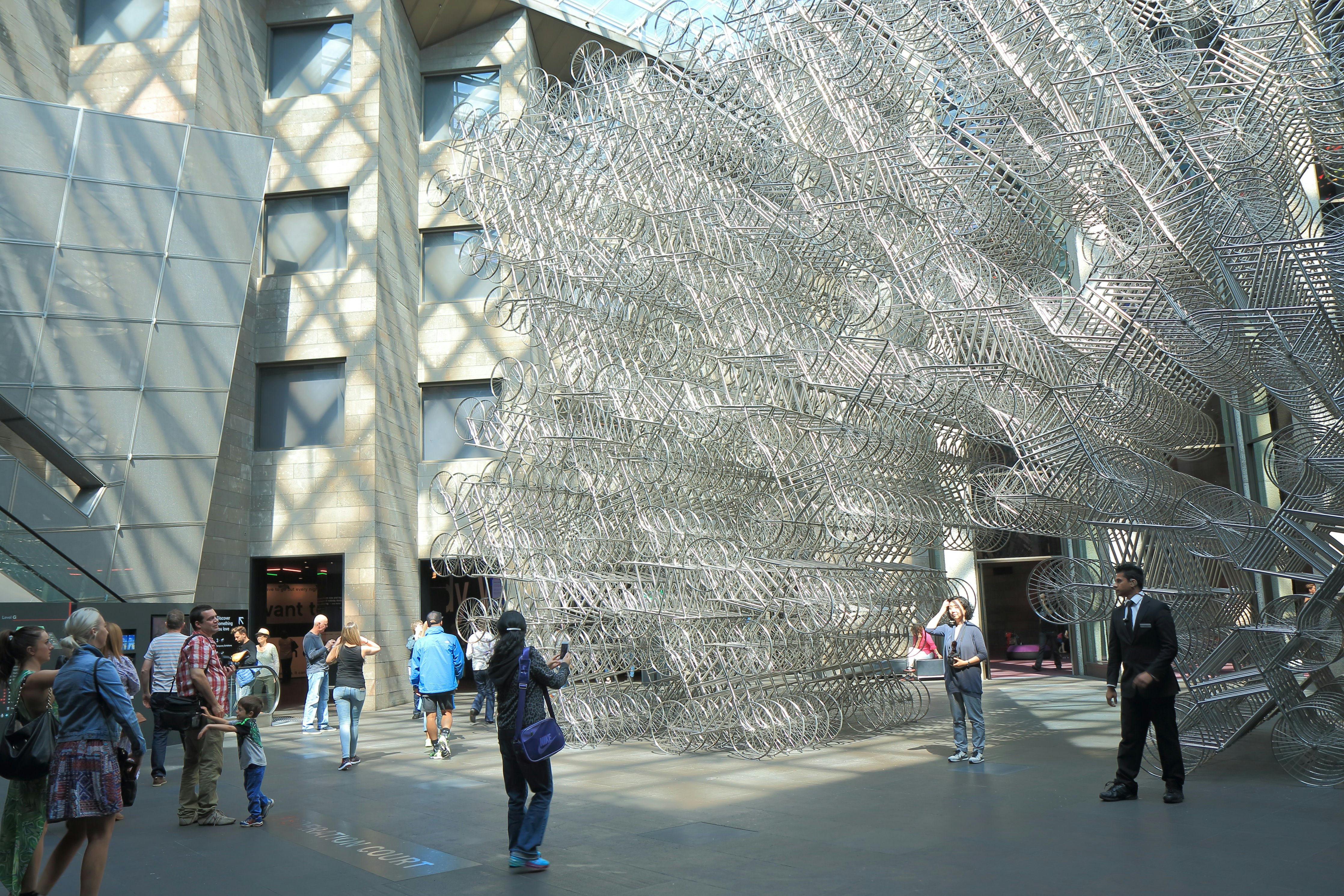 Visitors at the National Gallery of Victoria in Melbourne, Australia.