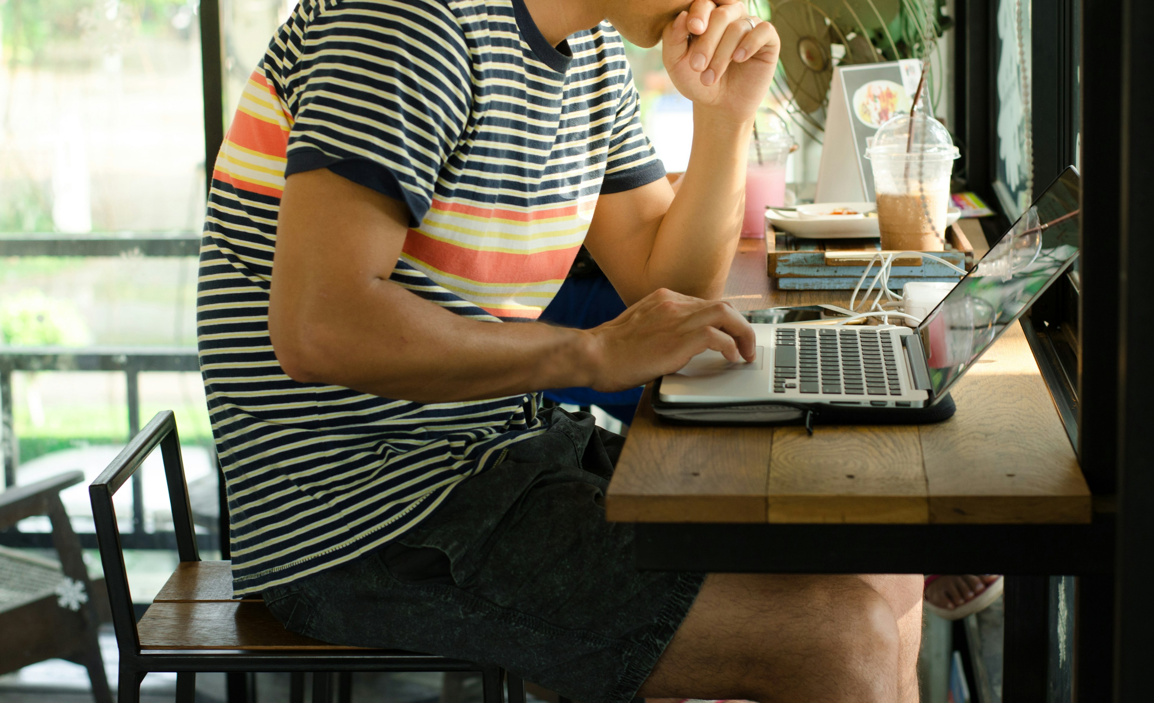 Man using a laptop