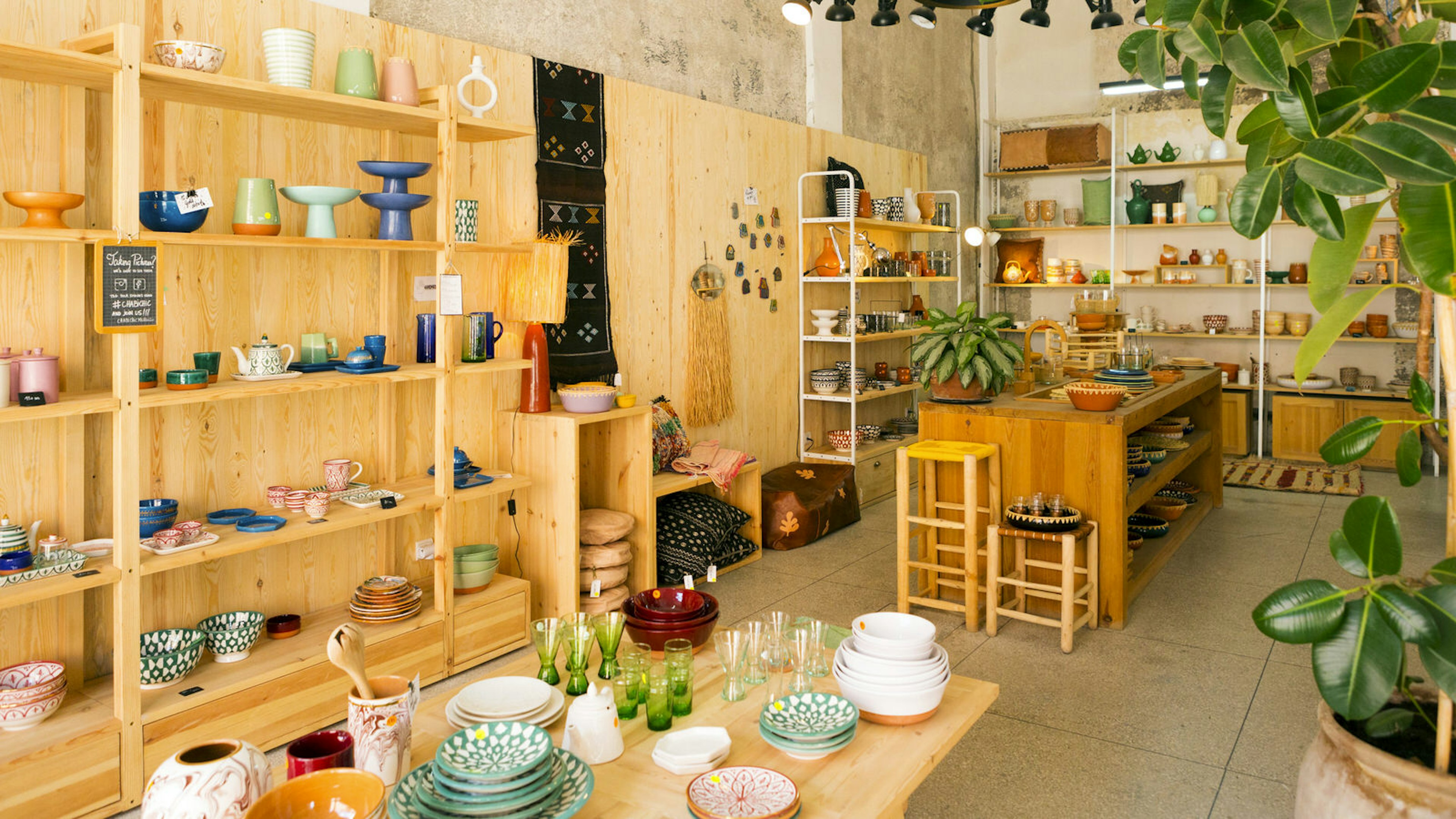 Interior of the Chabi Chic homeware store in Sidi Ghanem District of Marrakesh, Morocco