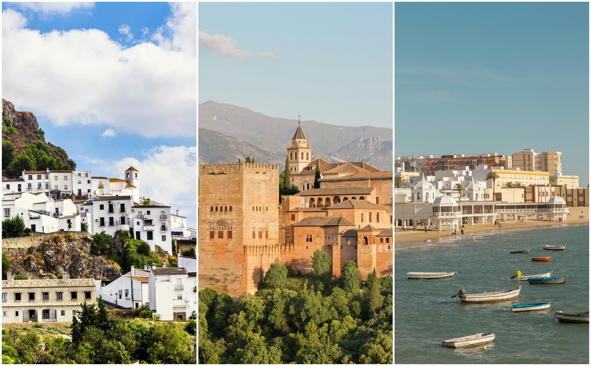 The white cliff-side buildings of Zahara de la Sierra; The incredible Alhambra; The beaches of á徱.