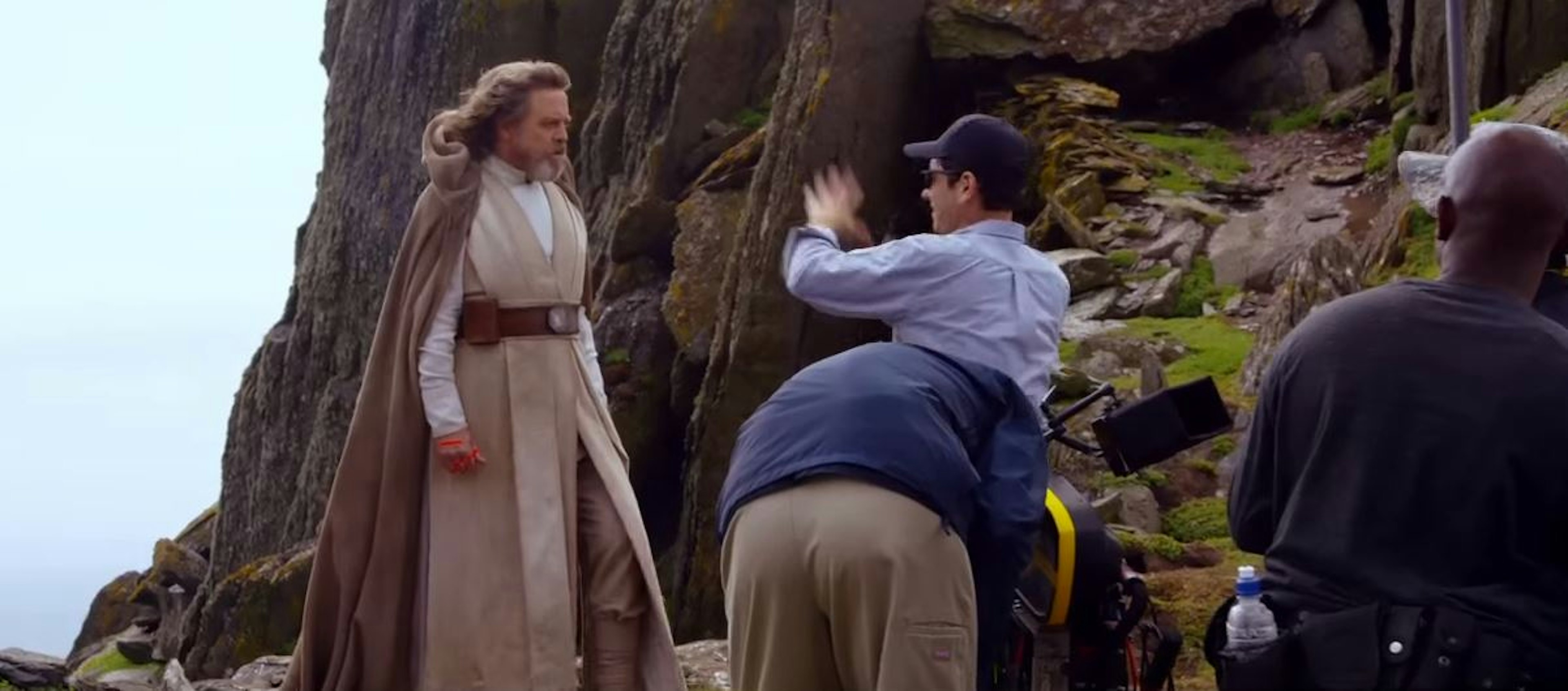 Mark Hamill on Skellig island during filming