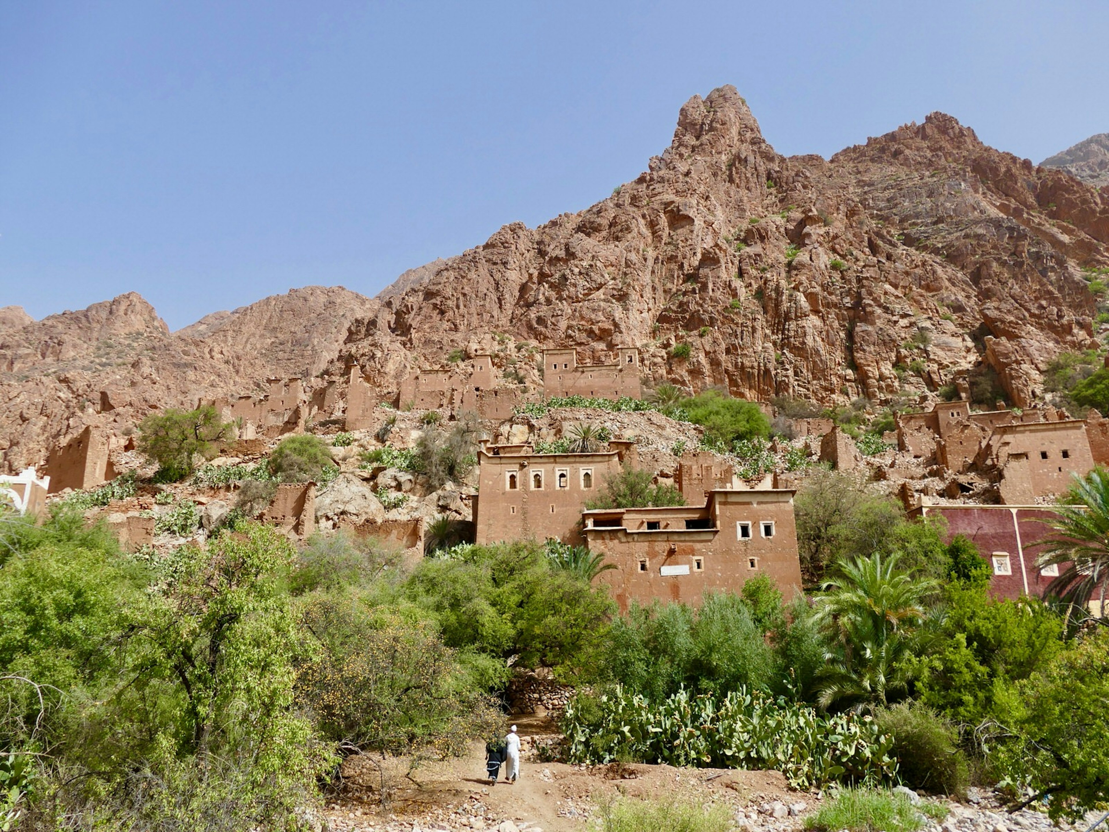 Rugged mountains behind the village of Tafraoute, Anti Atlas, Morocco