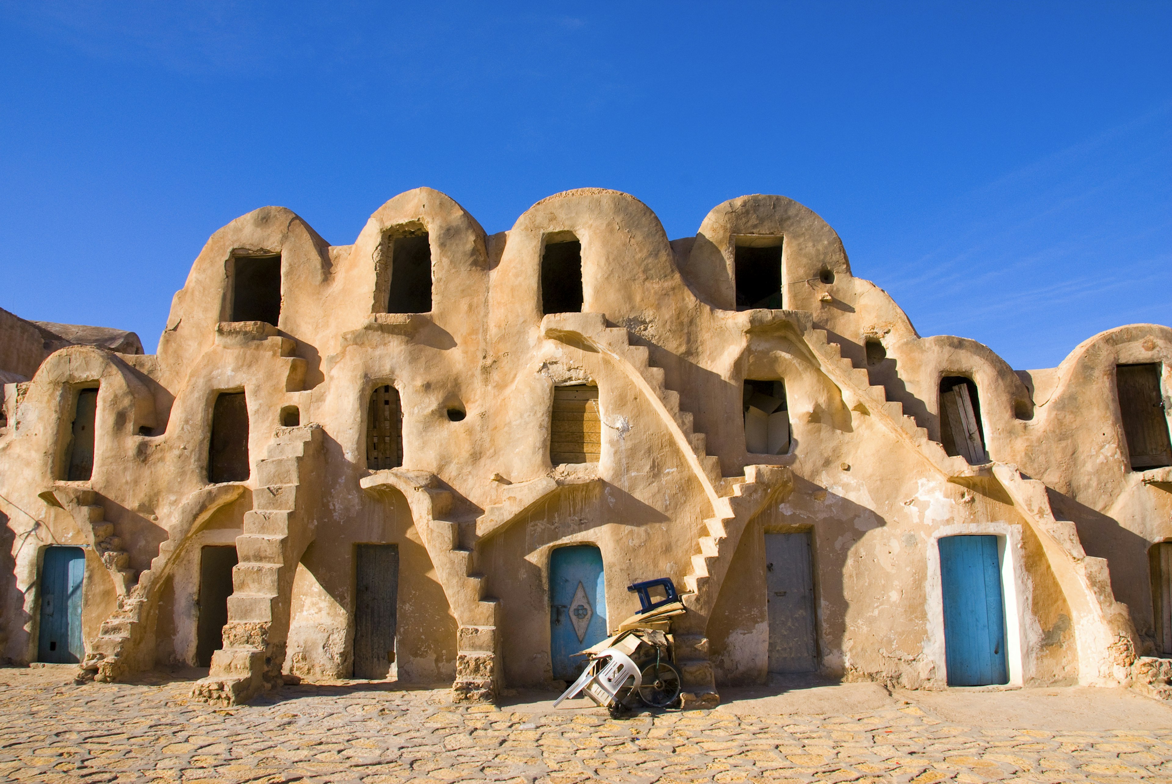 A stacked Ghorfa home in Tunisia.