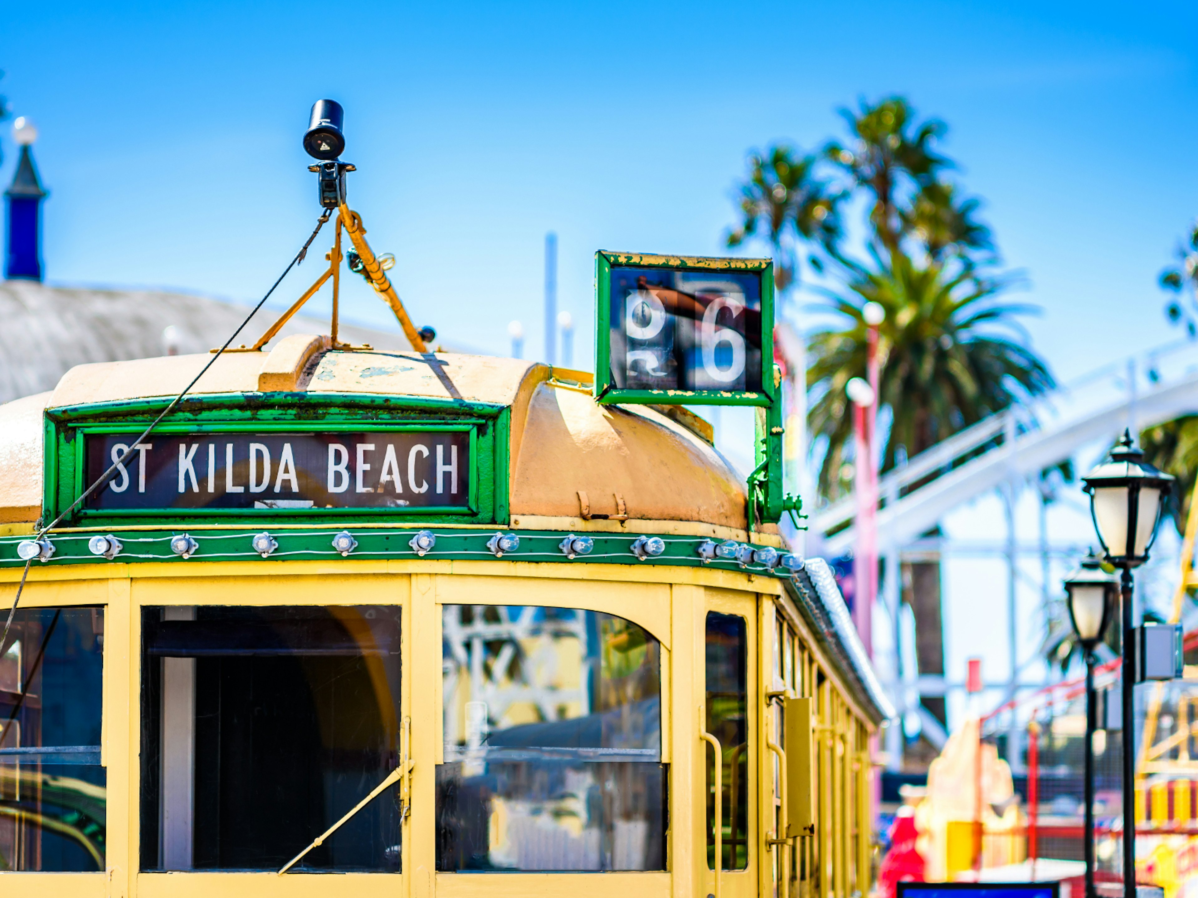 Melbourne's W-class tram heading to St Kilda Beach