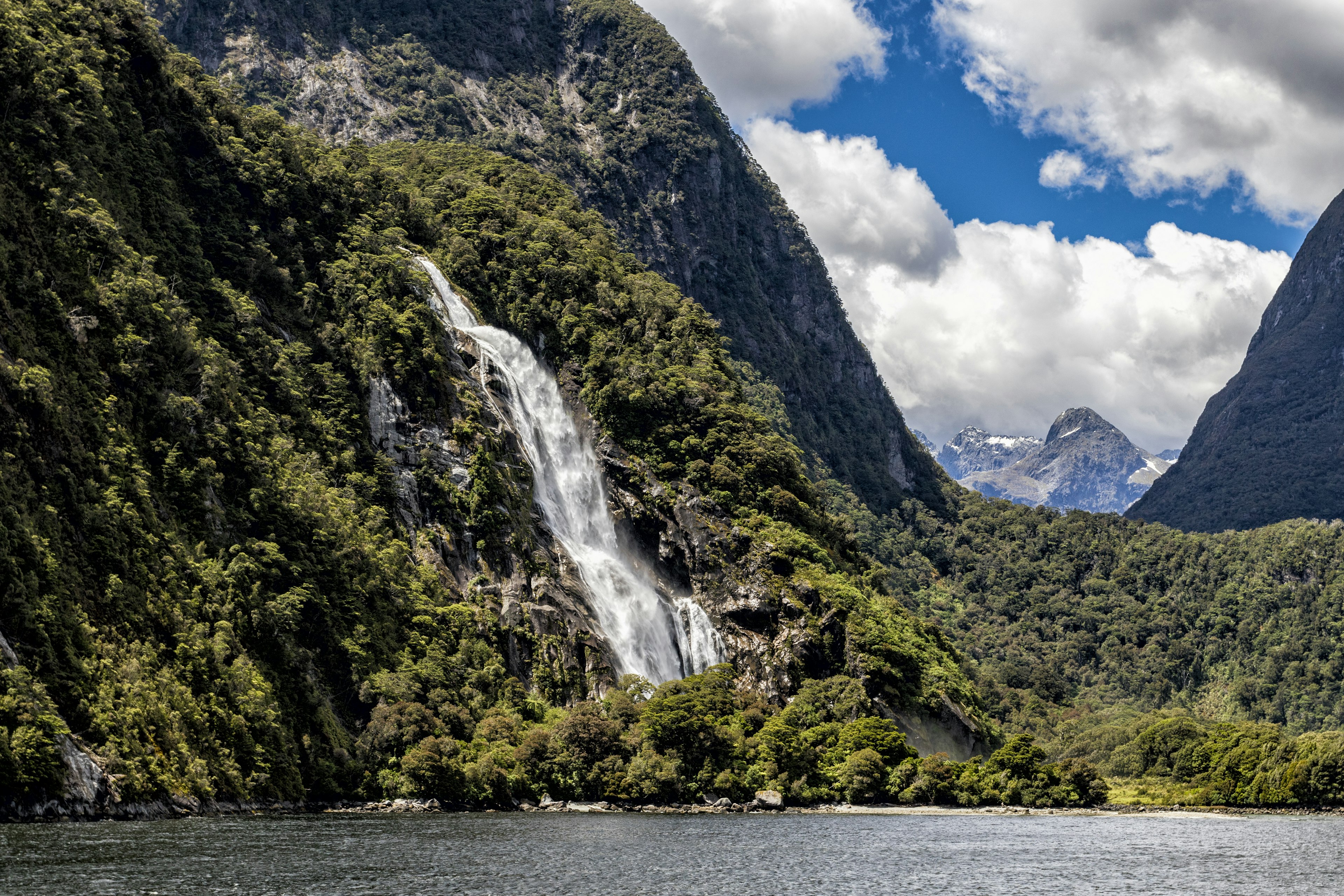 Milford Sound in Fiordland National Park on New Zealand's South Island is actually a tiny tip of the lost continent of Zealandia peeking up from the ocean