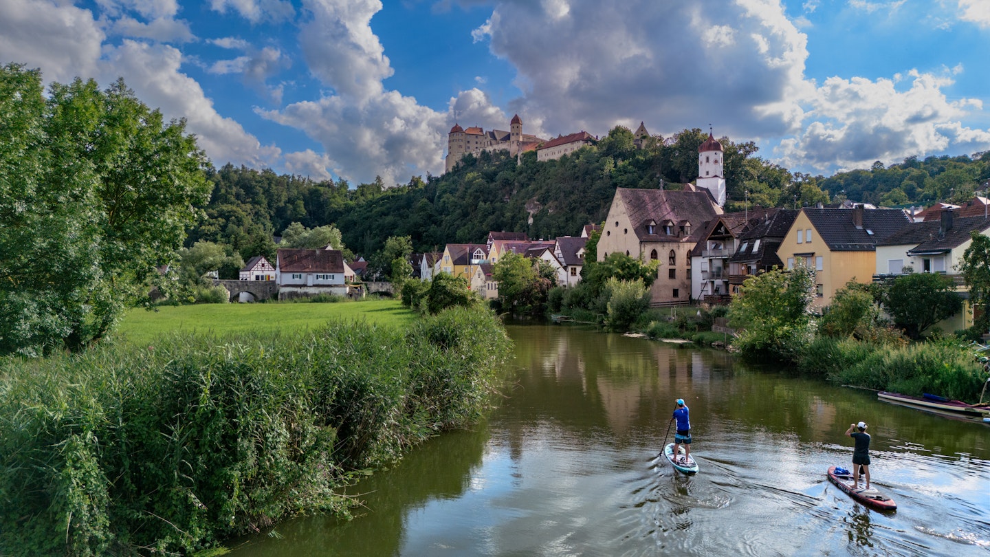 Europa, Europe, Deutschland, Bayern, Bayerisch-Schwaben, Donau Ries, Fluss Woernitz, SUP Paddelboard, Flussbefahrung, Paddeln, Aktiv, Natur, Ankunft in der mittelalterlichen Burgstadt Harburg, Etappenziel, herrliche Kulisse mit der Burg Harburg ueber der schmucken Altsstadt.
Europa, Europe, Deutschland, Bayern, Bayerisch-Schwaben, Donau Ries, Fluss Woernitz, SUP Paddelboard, Flussbefahrung, Paddeln, Aktiv, Natur, Ankunft in der mittelalterlichen Burgstadt Harburg, Etappenziel, herrliche Kulisse mit der Burg Harburg ueber der schmucken Altsstadt
Bavaria Germany photos for Best In Travel 2025 sponsored article. Courtesy of bavaria.travel