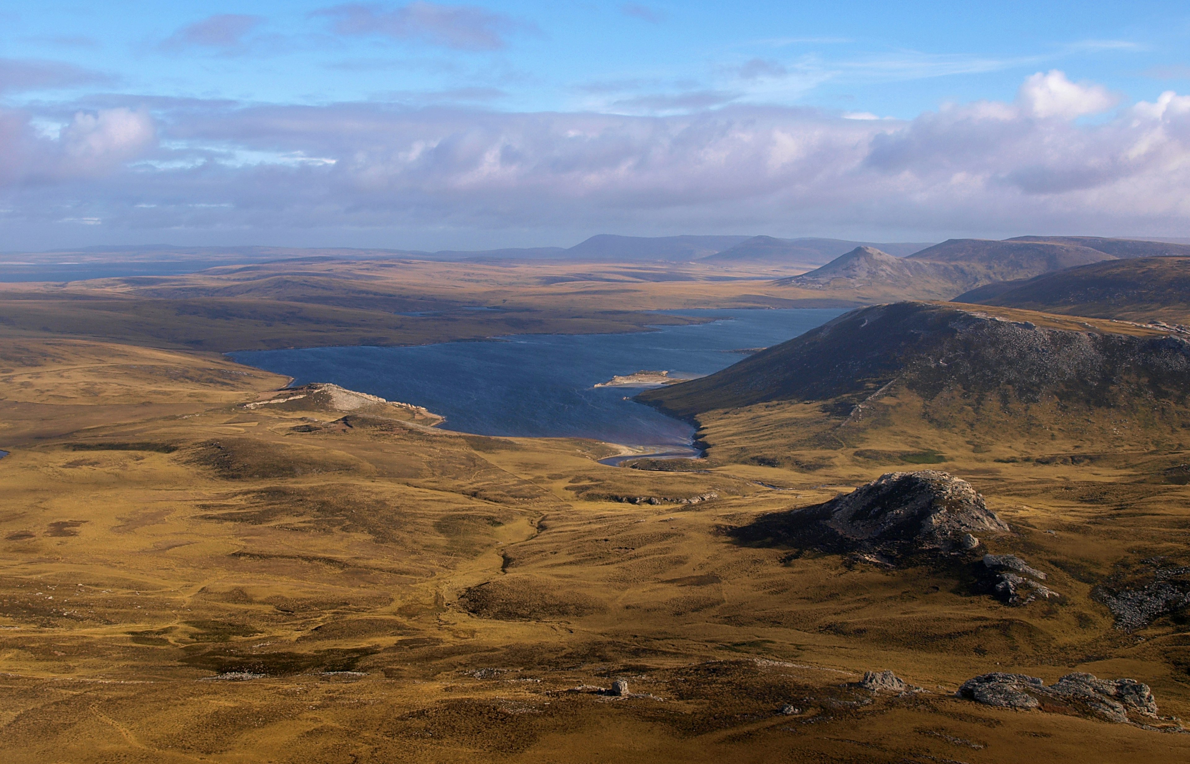 View from a journey from Bleaker Island to Stanley.