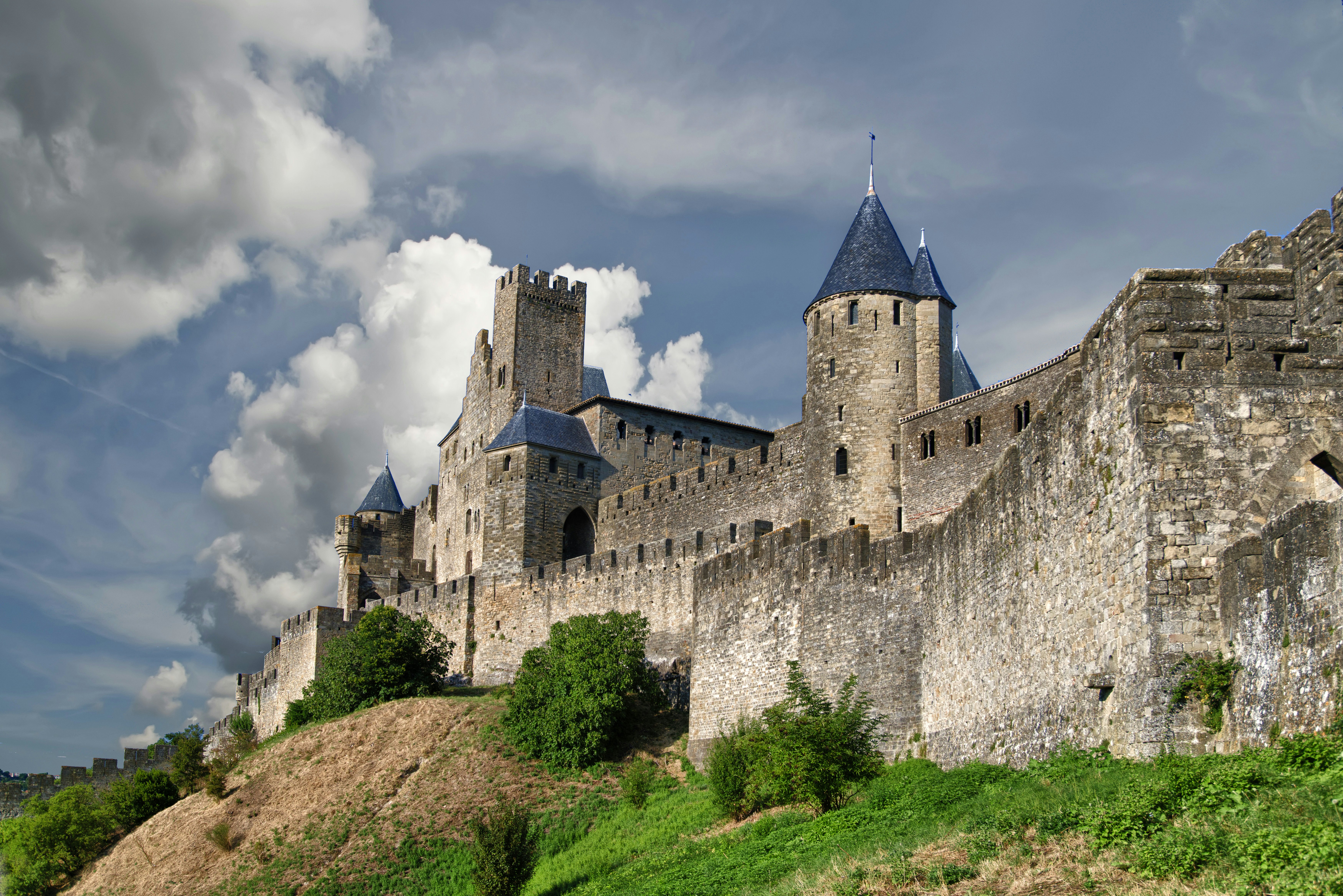 Castle walls of the Carcassonne.