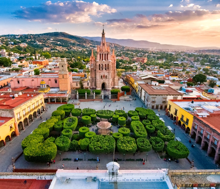 Aerial View of San Miguel de Allende in Mexico.
