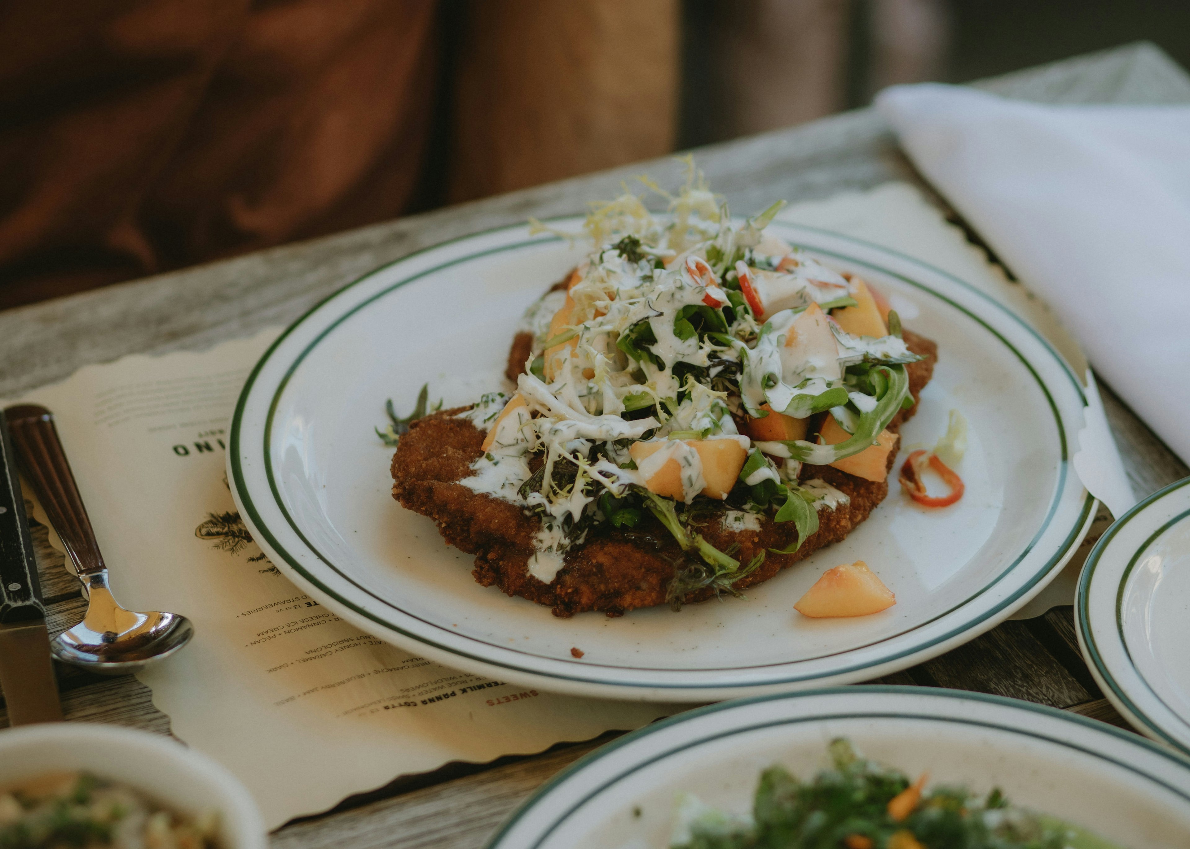 A schnitzel dish at Alpino restaurant, Detroit, Michigan, USA