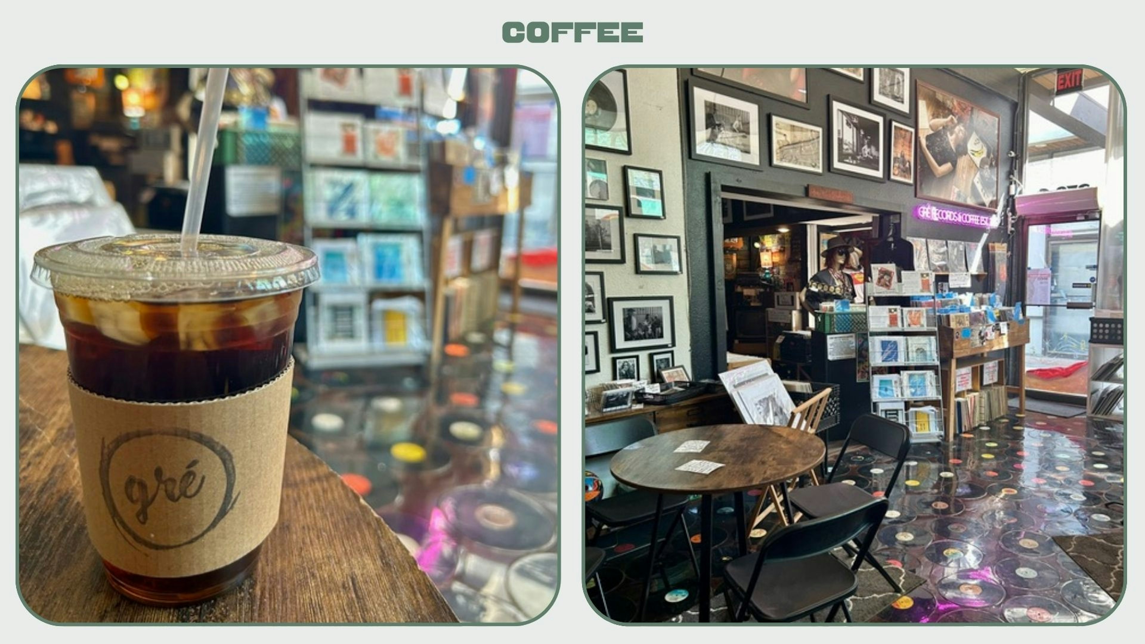 Browse the wide range of vinyl while you sip your coffee at Gré Records & Coffee. Laura Hunt Little