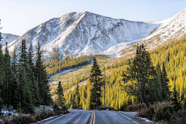 The Top of the Rockies route is at its most dramatic in fall, just before Independence Pass closes. Getty Images
