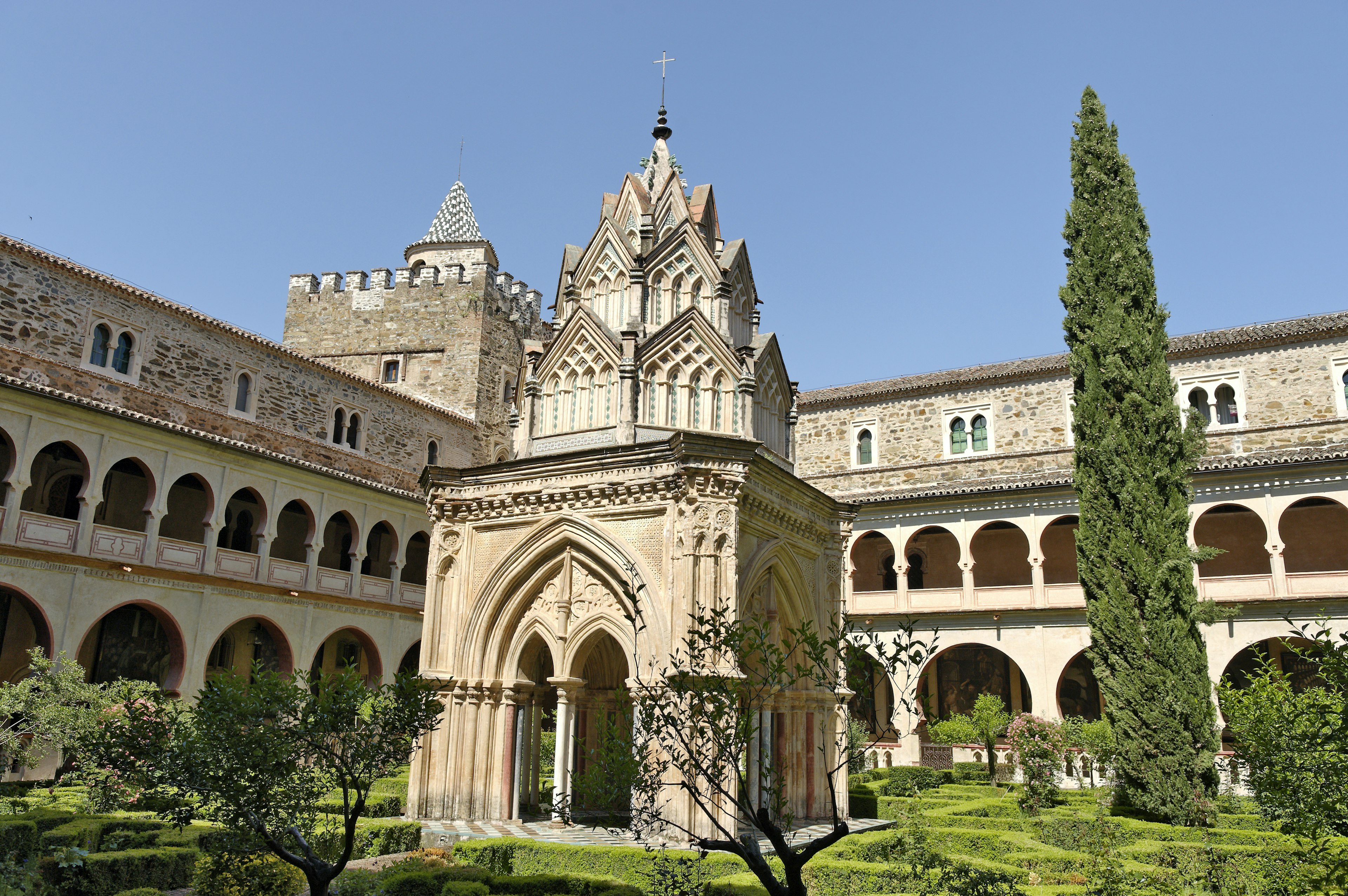 Royal Monastery of Santa Maria de Guadalupe listed as World Heritage by UNESCO, Mudejar cloister built in the 15th century