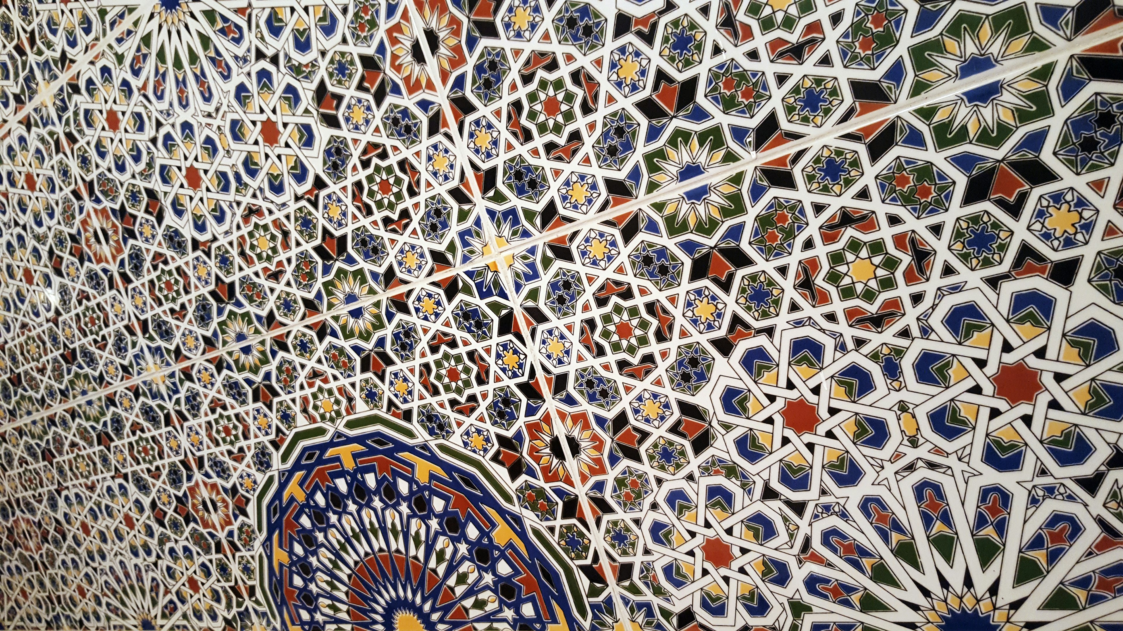 Traditional Moroccan zellije tiles, ceramic Zellije tile-mosaic wall