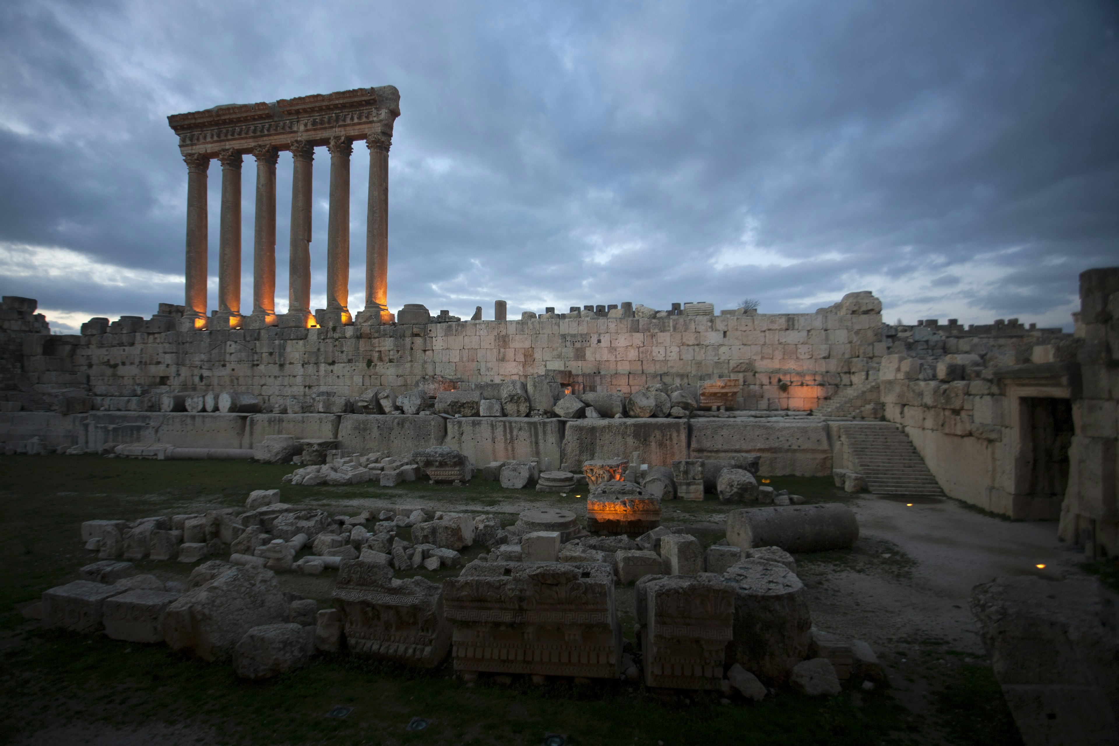 Cloudy sky over Baalbek in Lebanon