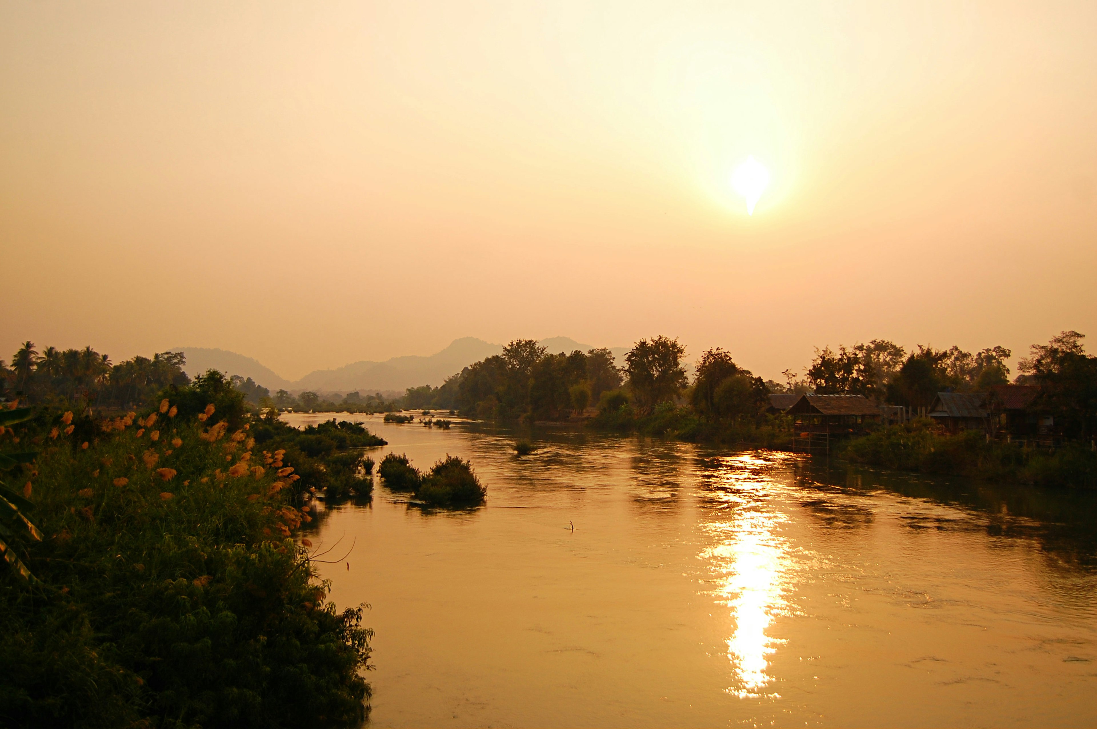 Sunset at Si Phan Don.