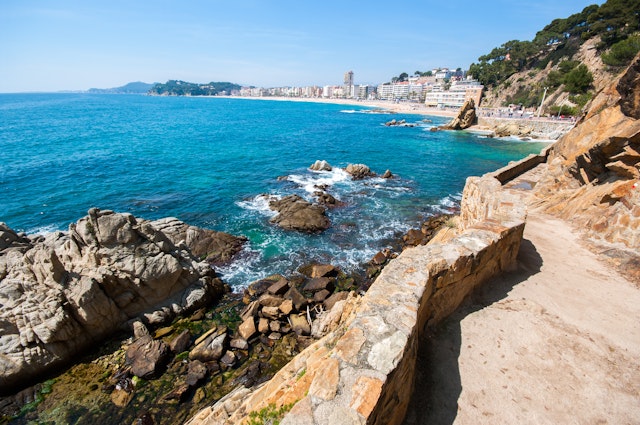 Lloret de Mar seen from the famous and pintoresto path along the coast Cami de Ronda.