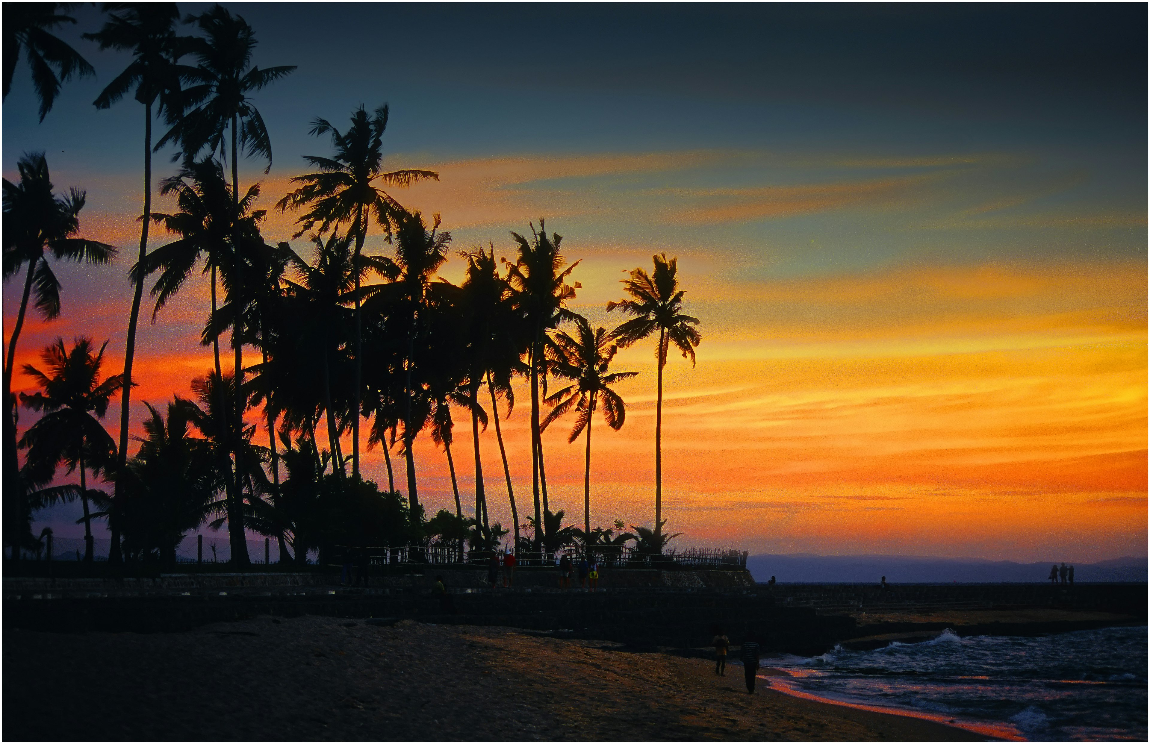 Coastal dusk, Senggigi beach, on the Island of Lombok, Indonesia.