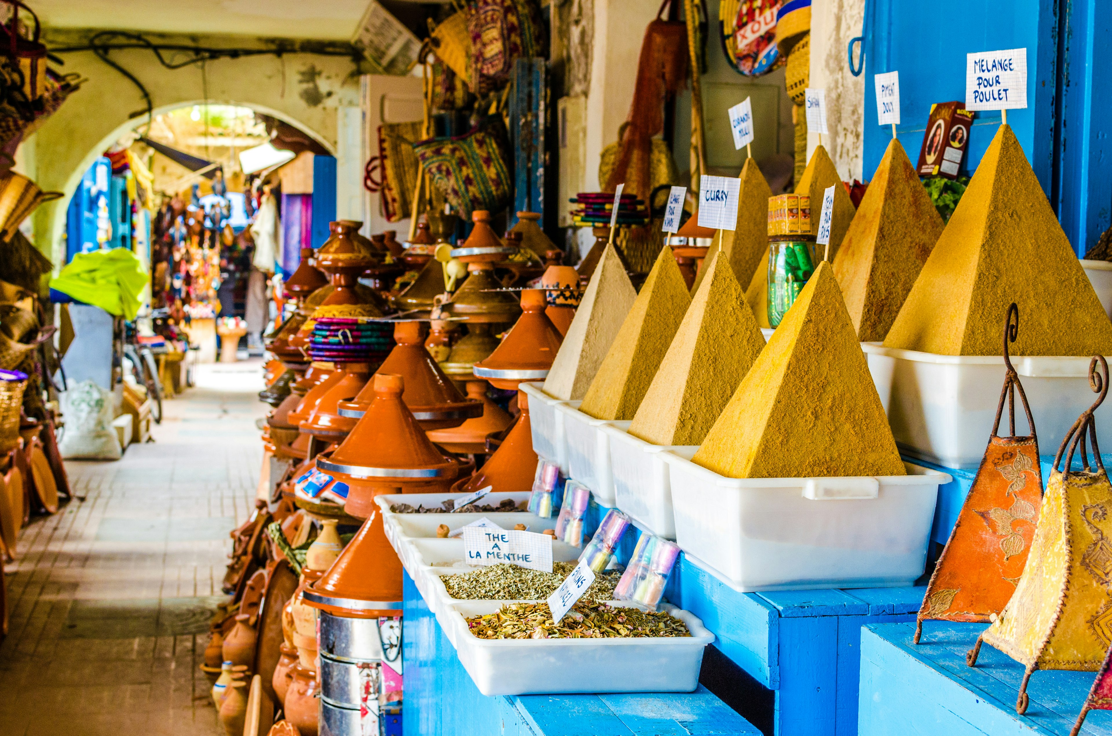 Pyramids of spices, Essaouira, Morocco.