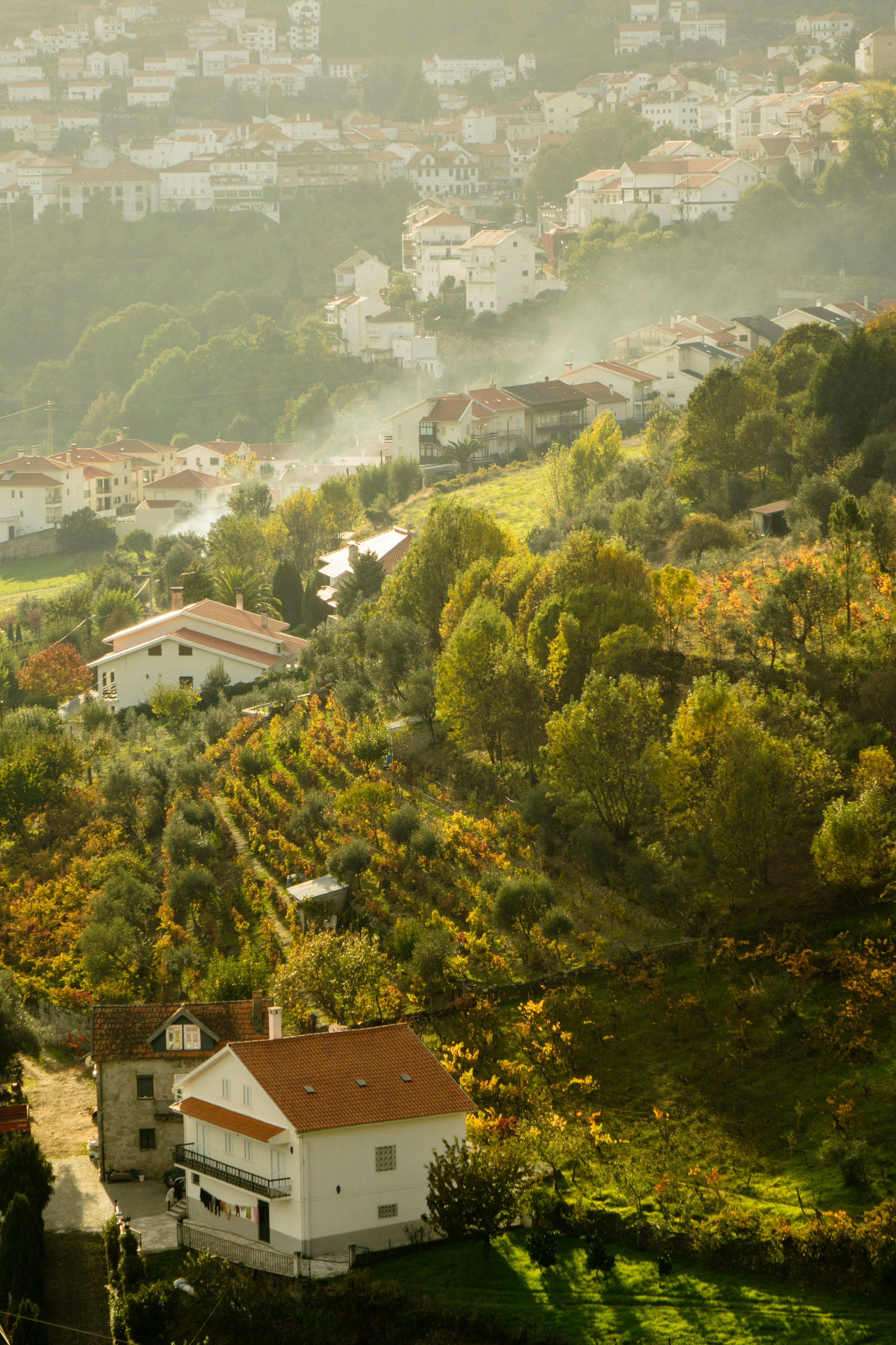 The sunlit mountain village of Manteigas