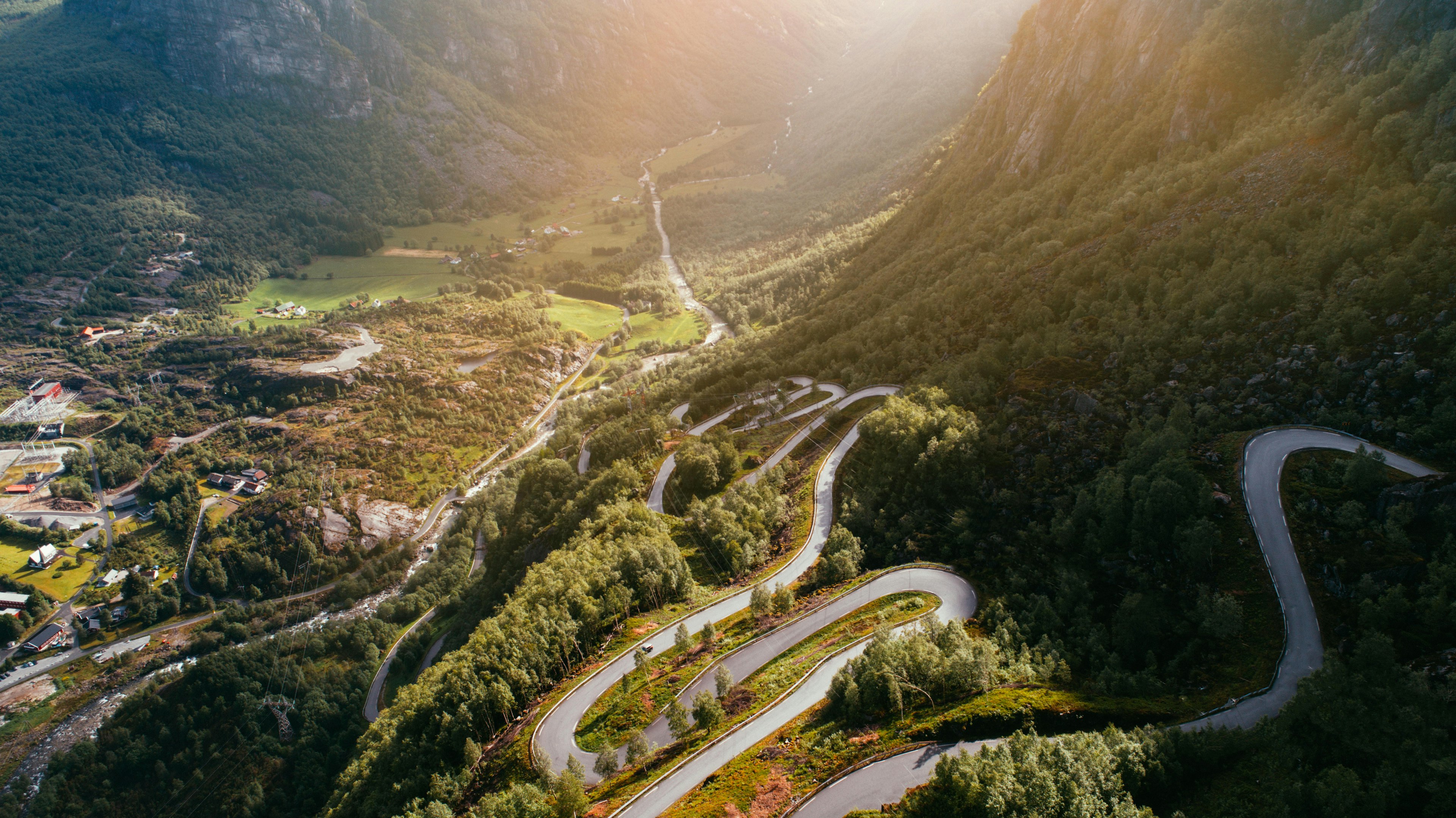 Windy mountainous road near Lysebotn in Norway.