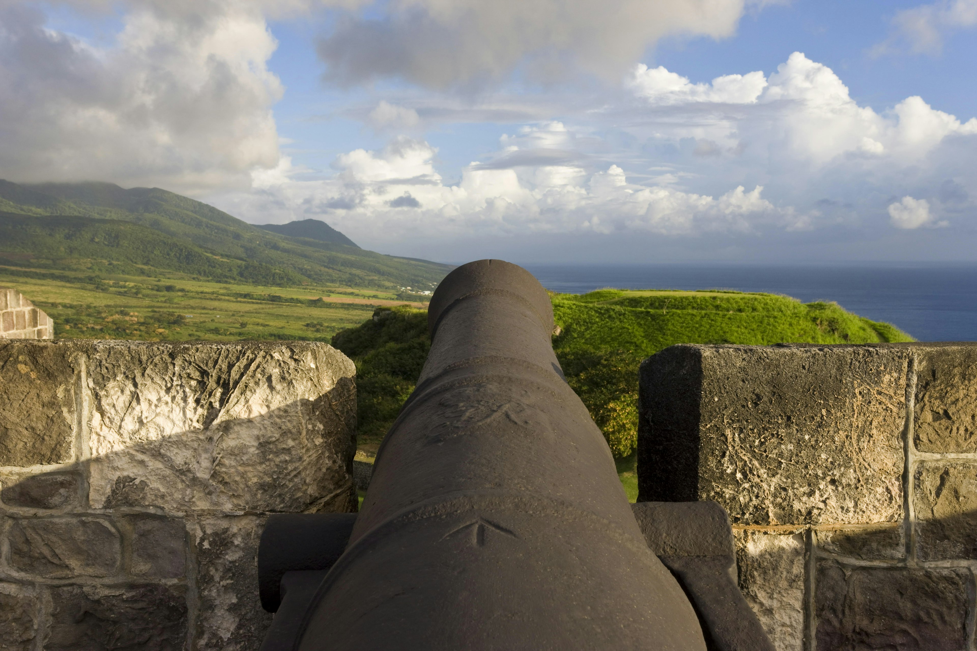 Brimstone Hill Fortress, 18th century compound with cannons.