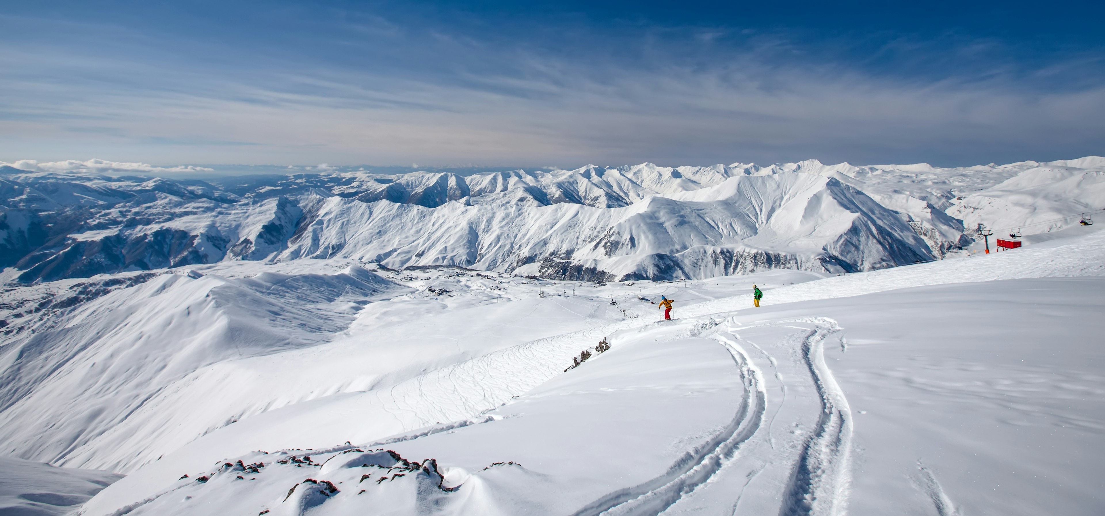 Beautiful landscape of Caucasus mountains, Gudauri ski resort, Georgia.