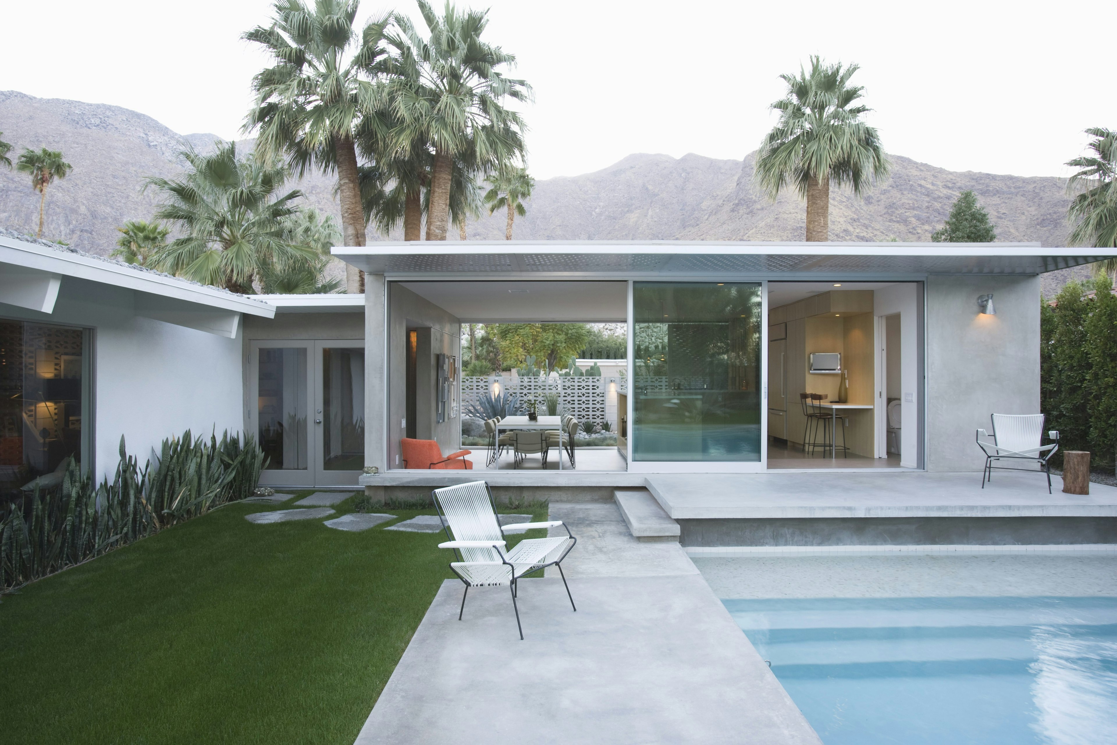 Palm Springs is known for its iconic mid-century modern design. Getty Images